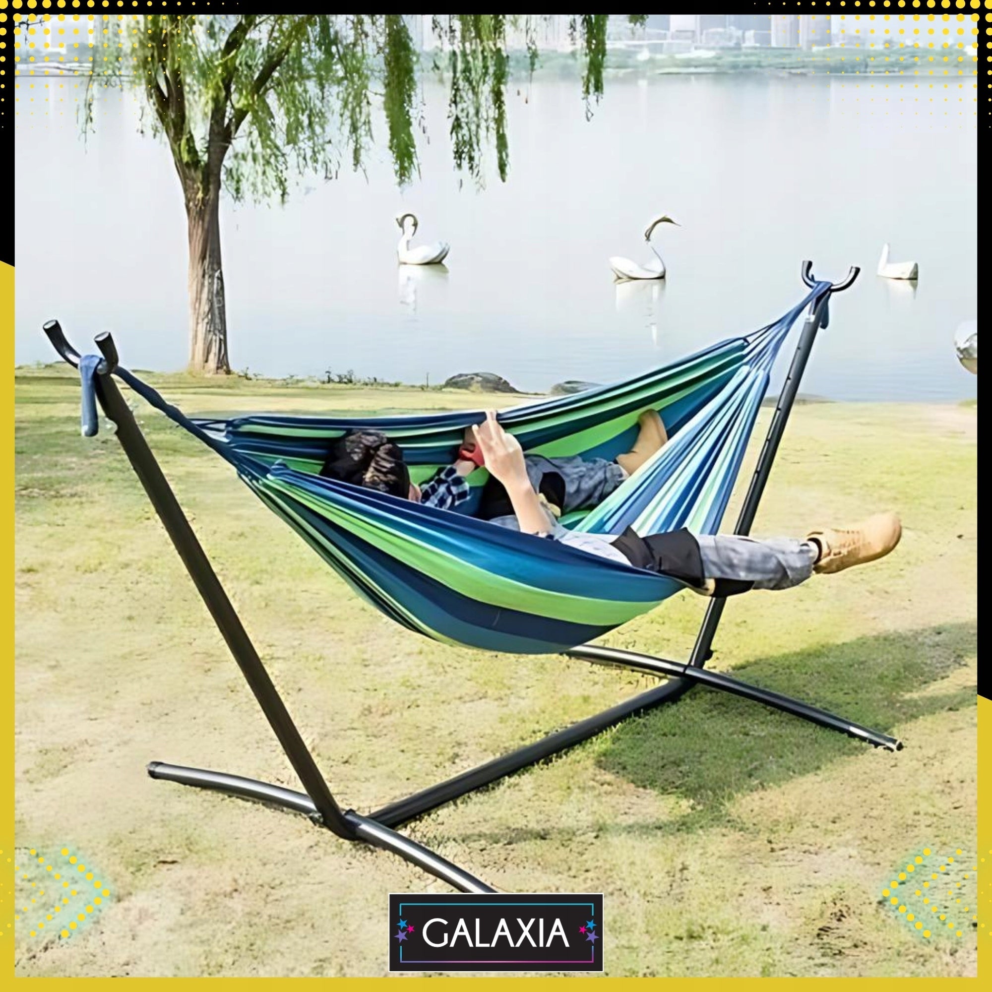 HAMMOCK WITH FRAME Hammock frame GARDEN HAMMOCK STAND DOUBLE XXL Kind not specified