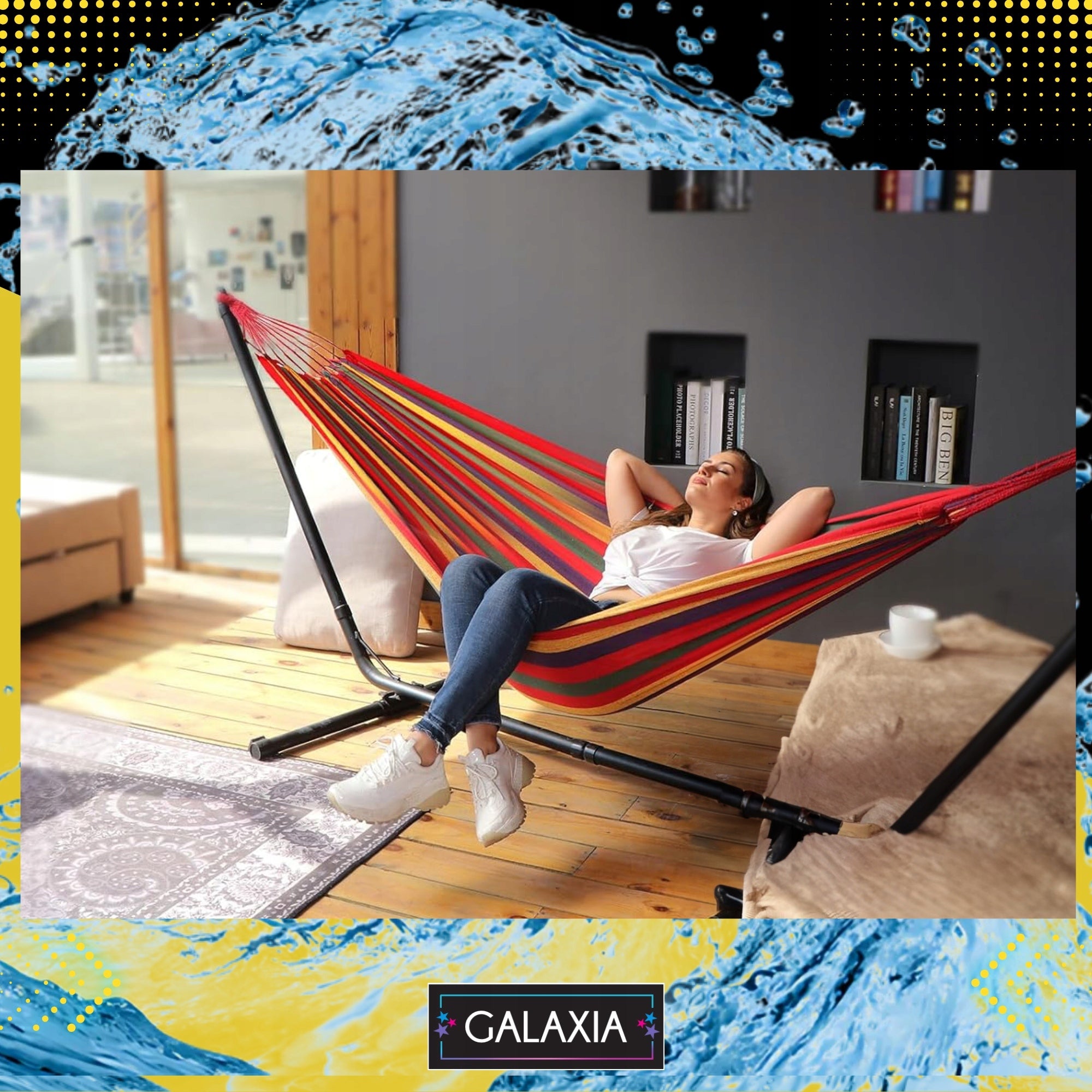 HAMMOCK WITH FRAME Hammock frame GARDEN HAMMOCK STAND DOUBLE XXL Manufacturer code stelaz na hamak hamak ze stelazem metalowym