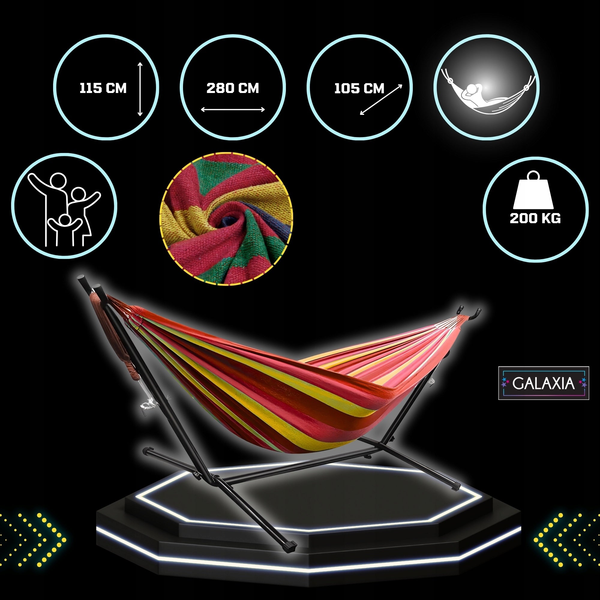 HAMMOCK WITH FRAME Hammock frame GARDEN HAMMOCK STAND DOUBLE XXL Packaging status original