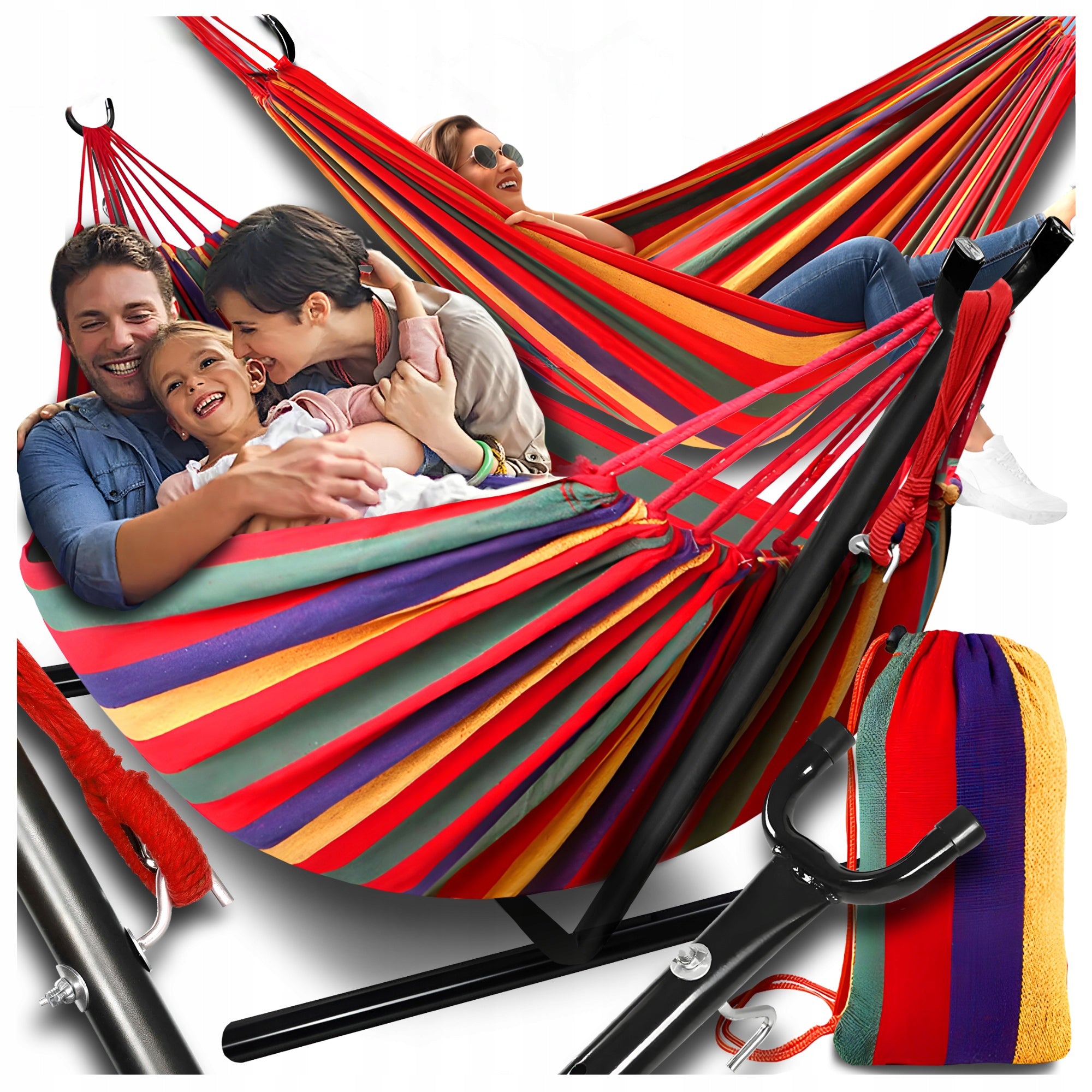 HAMMOCK WITH FRAME Hammock frame GARDEN HAMMOCK STAND DOUBLE XXL