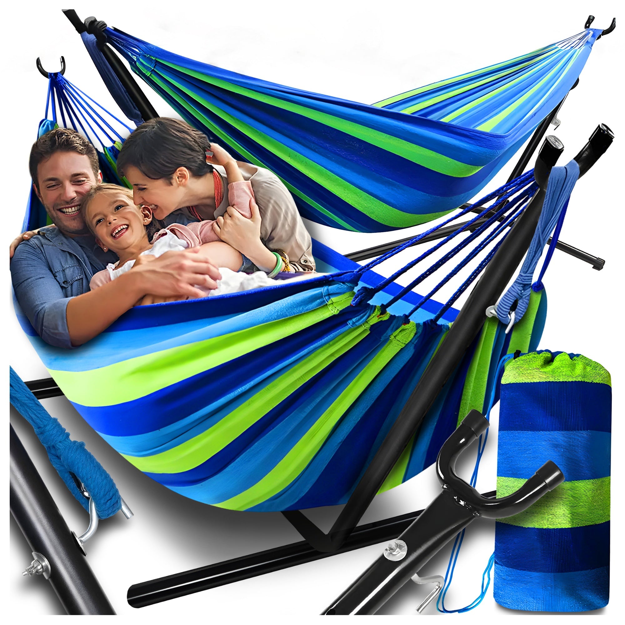 HAMMOCK WITH FRAME Hammock frame GARDEN HAMMOCK STAND DOUBLE XXL