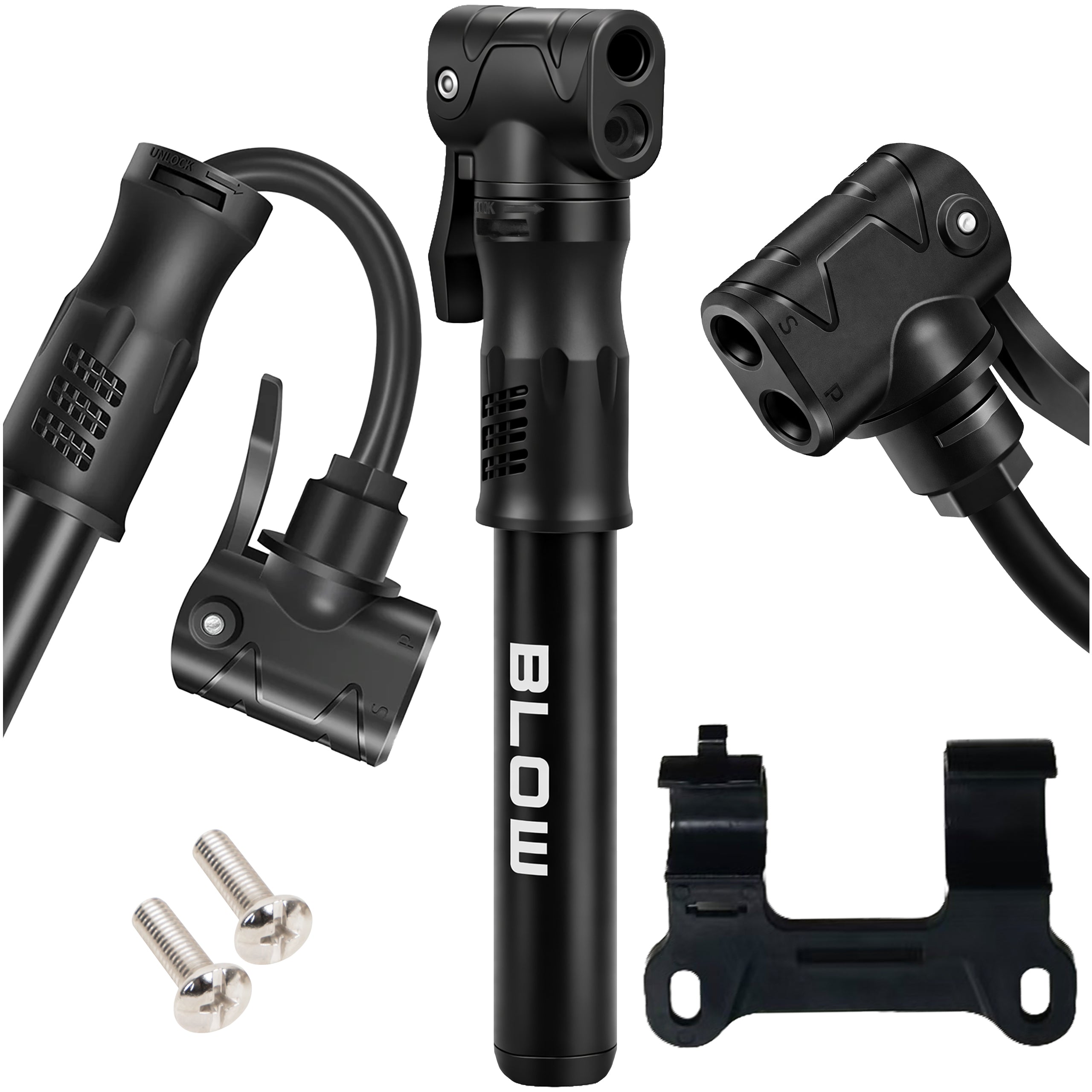 HAND BICYCLE PUMP 100 PSI VALVE SCHRADER PRESTA BALL BIKE WITH HANDLE