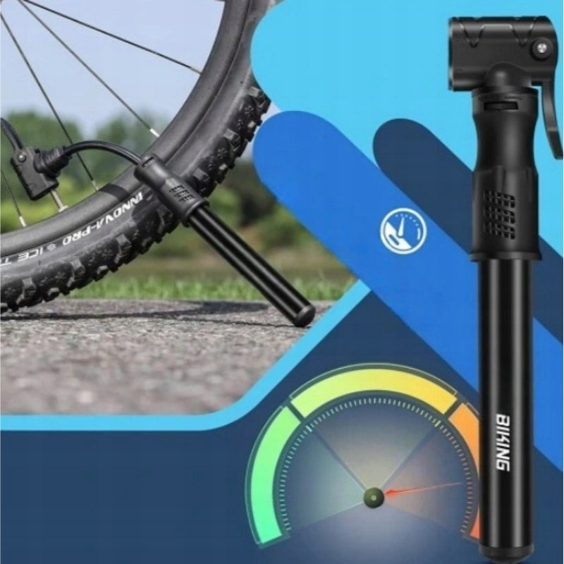 HAND BICYCLE PUMP FOR POOL BALL BIKE VALVE WITH UNIVERSAL HOSE Color black