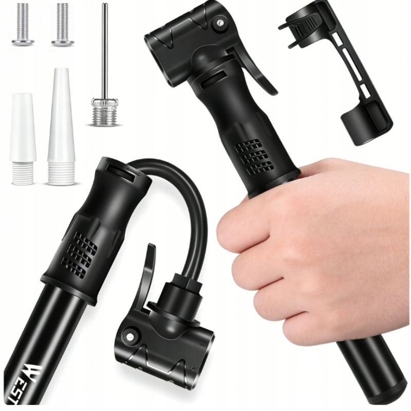 HAND BICYCLE PUMP FOR POOL BALL BIKE VALVE WITH UNIVERSAL HOSE