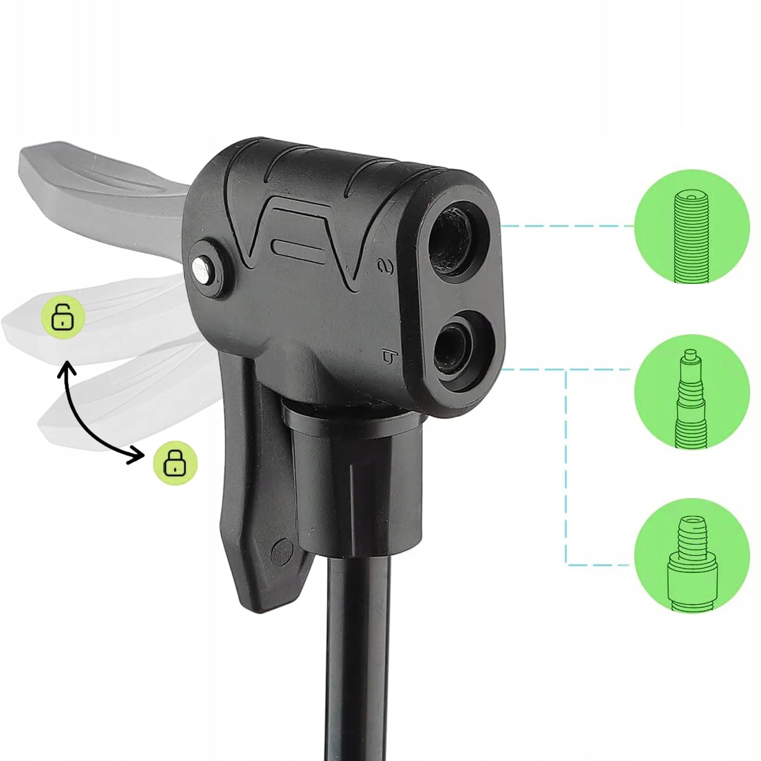HAND BICYCLE PUMP WITH PRESSURE GAUGE 10BAR STANDING FOR CAR BALL BIKE Color black