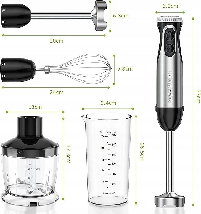 HAND BLENDER BONSENKITCHEN HB3203 1000 IN BLACK ACCESSORIES Packaging status original