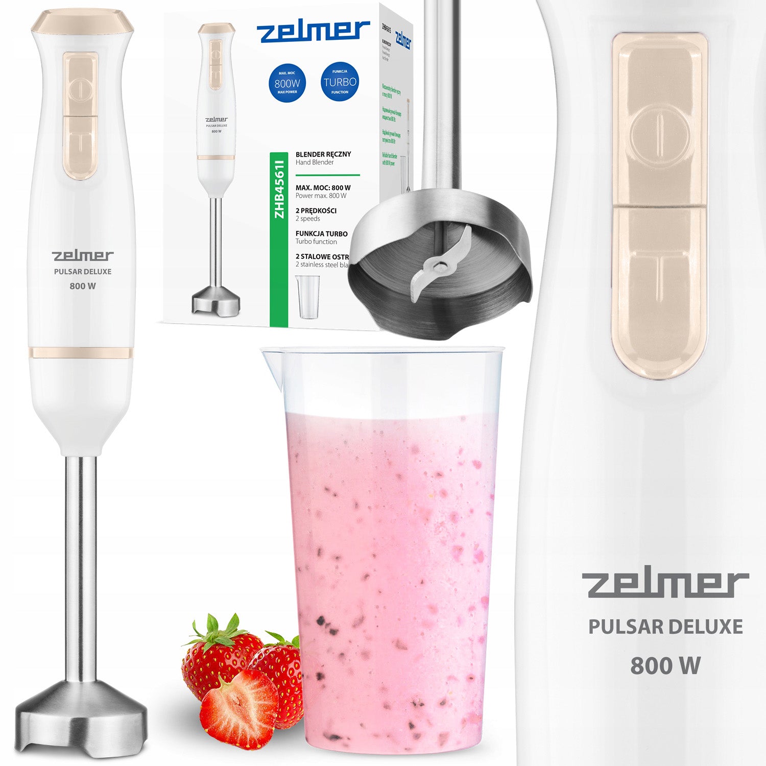 HAND BLENDER FOR COCKTAILS ZELMER MULTIFUNCTIONAL MIXER ROBOT TURBO 800W