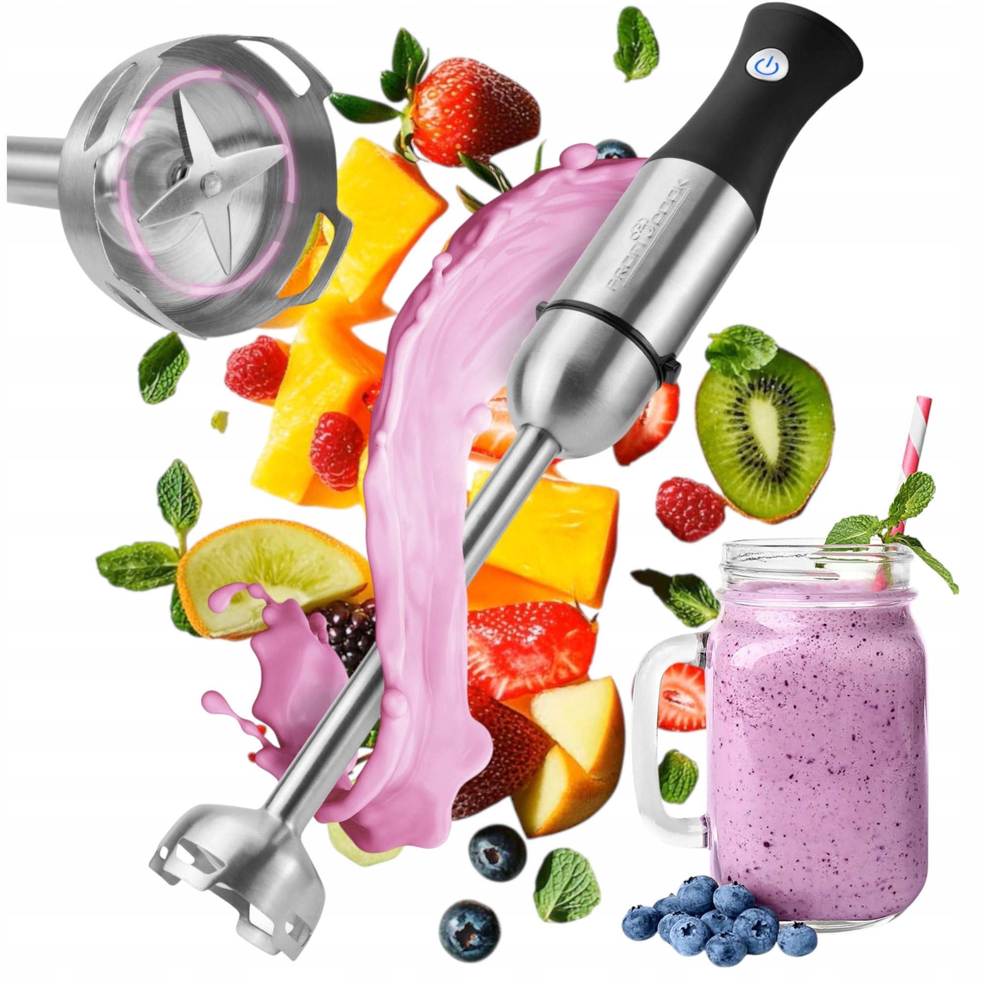 HAND BLENDER KITCHEN MIXER MULTIFUNCTIONAL TURBO INOX STEEL 1000W