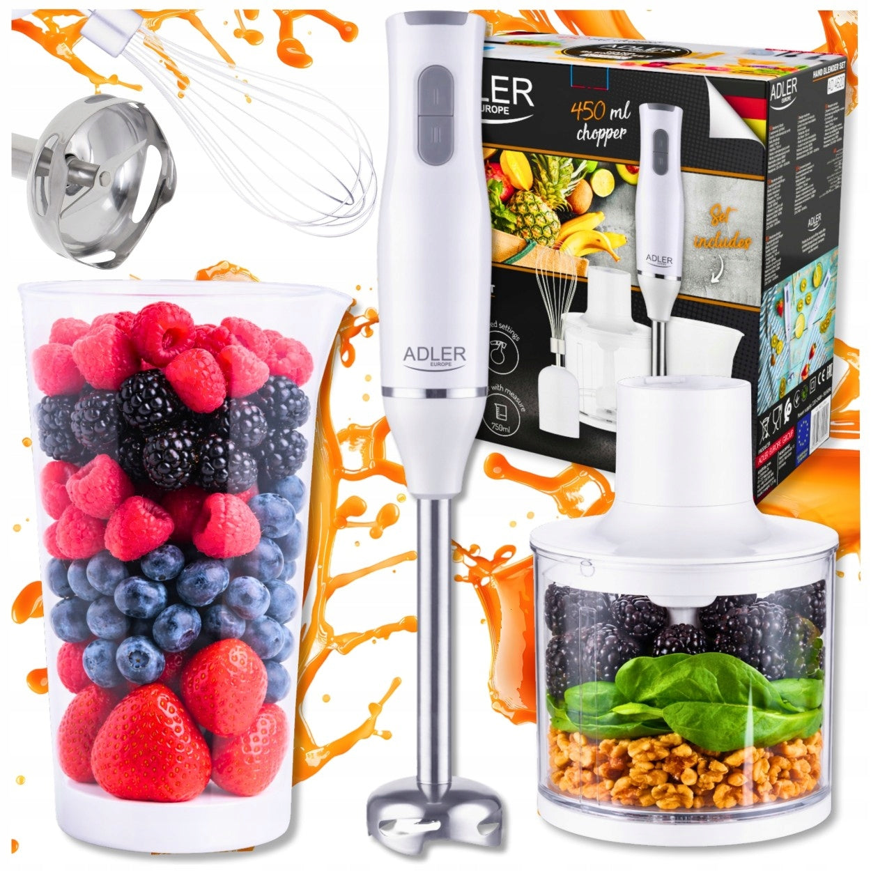 HAND BLENDER MIXER POWERFUL MACAKER ICE CRUSHER SET 7IN1