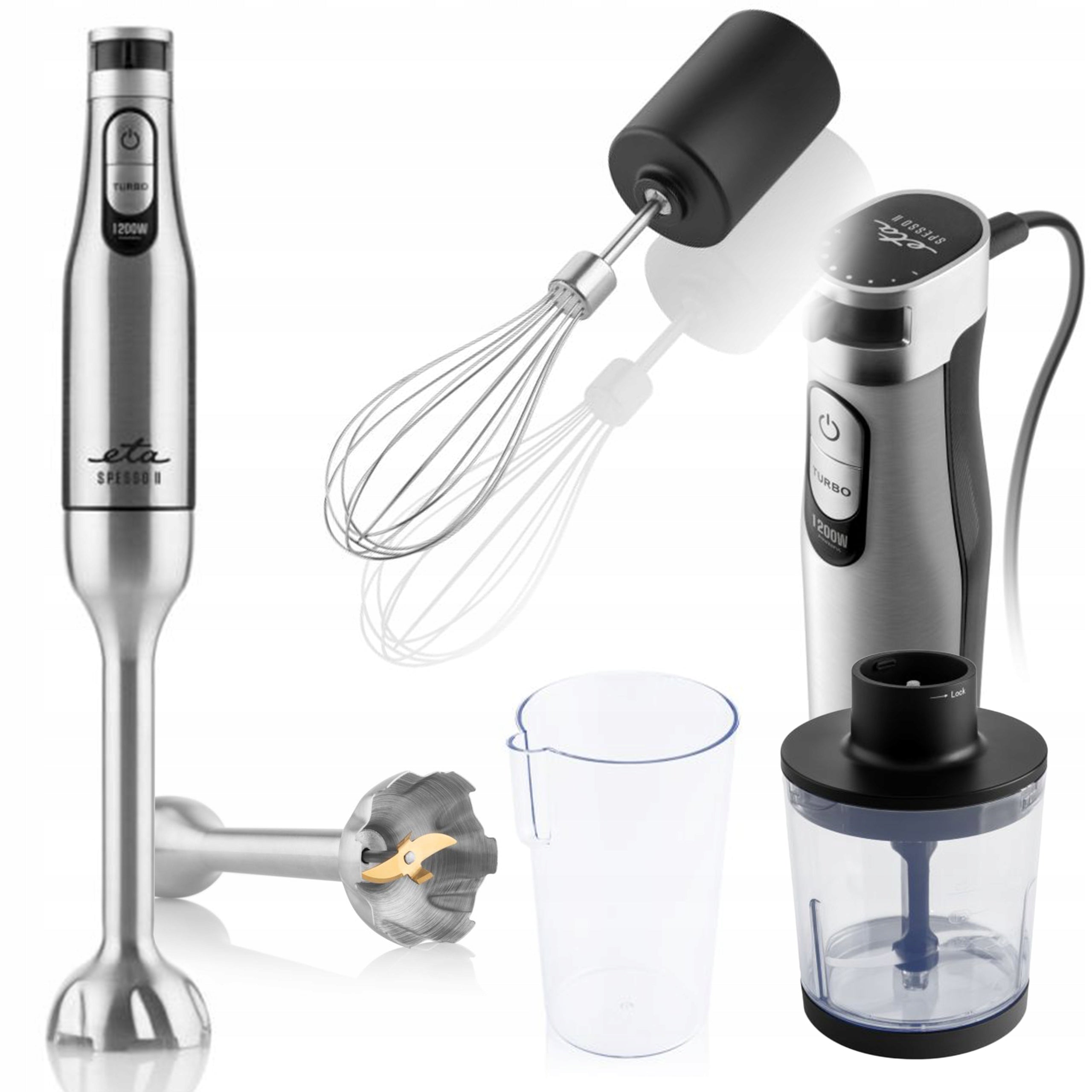 HAND BLENDER MULTIFUNCTION MIXER 1200W GOLD BLADE POWER DESTRUCTION XXL Brand ETA