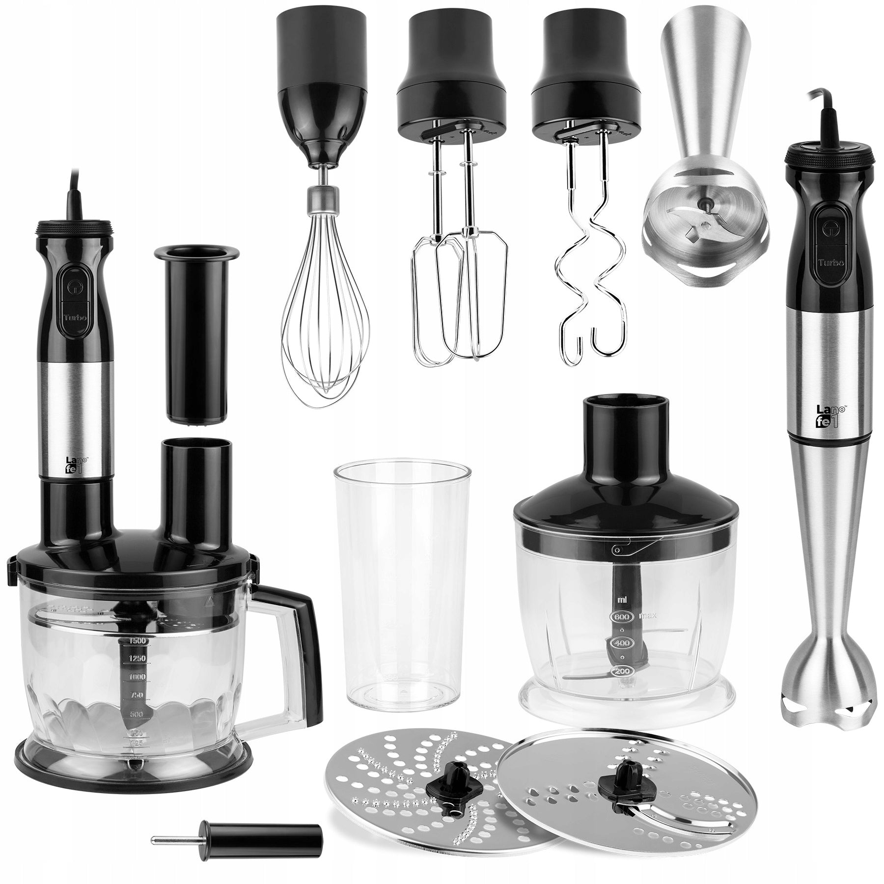 HAND BLENDER MULTIFUNCTION MIXER 2 DISCS TURBO MALAKSER POWER 1000W LAFE