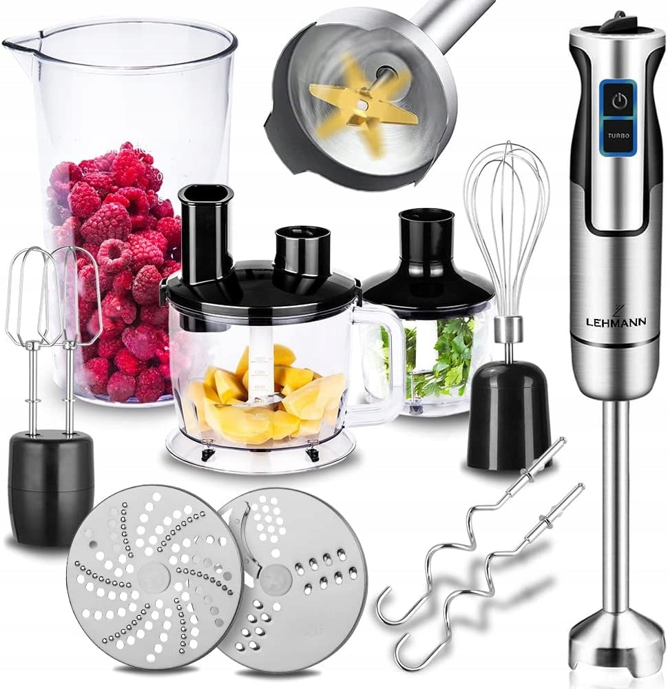 HAND BLENDER MULTIFUNCTION MIXER POWERFUL TURBO BLADE SHREDDER 1200W