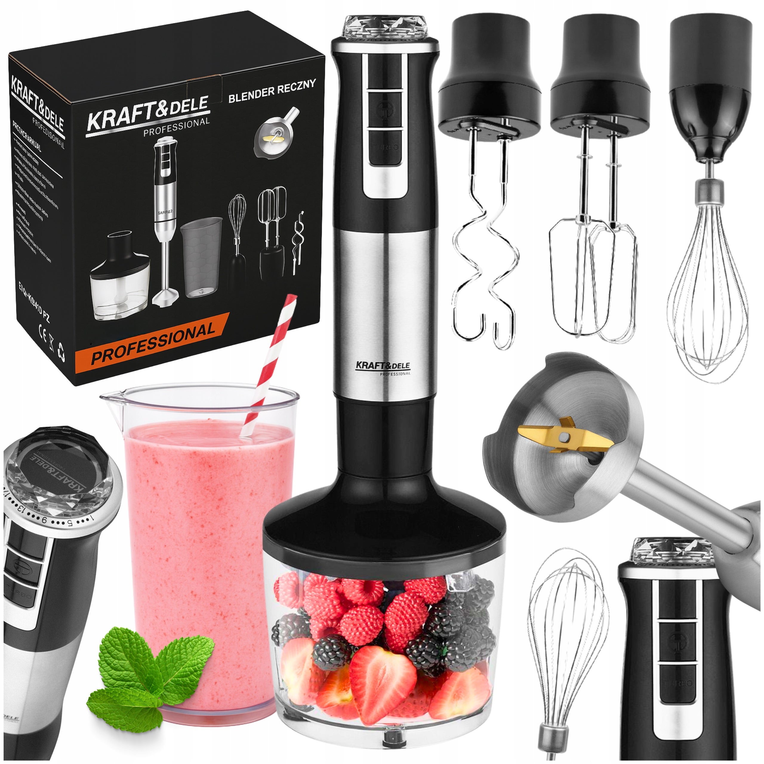 HAND BLENDER MULTIFUNCTION TURBO MODE 1500 IN ICE CRUSHER 7IN1 STRONG