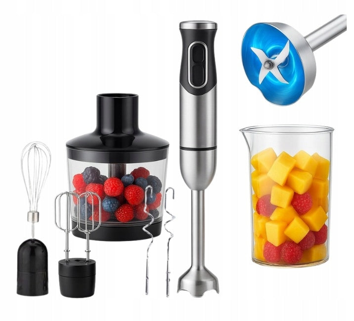 HAND BLENDER MULTIFUNCTIONAL STRONG TITANIUM BLADES SET 6IN1 AKCESORIA Packaging status original