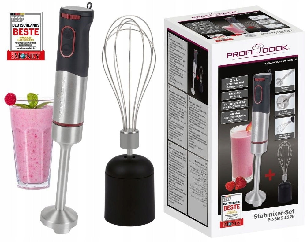 HAND BLENDER POWERFUL MIXER ELECTRIC SHREDDER 1000W STEEL INOX