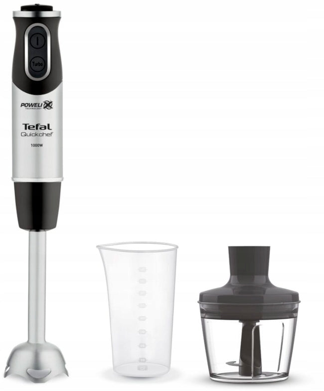 HAND BLENDER TEFAL QUICKCHEF HB6598 1000 IN 2IN1 STEEL BLADES BLACK