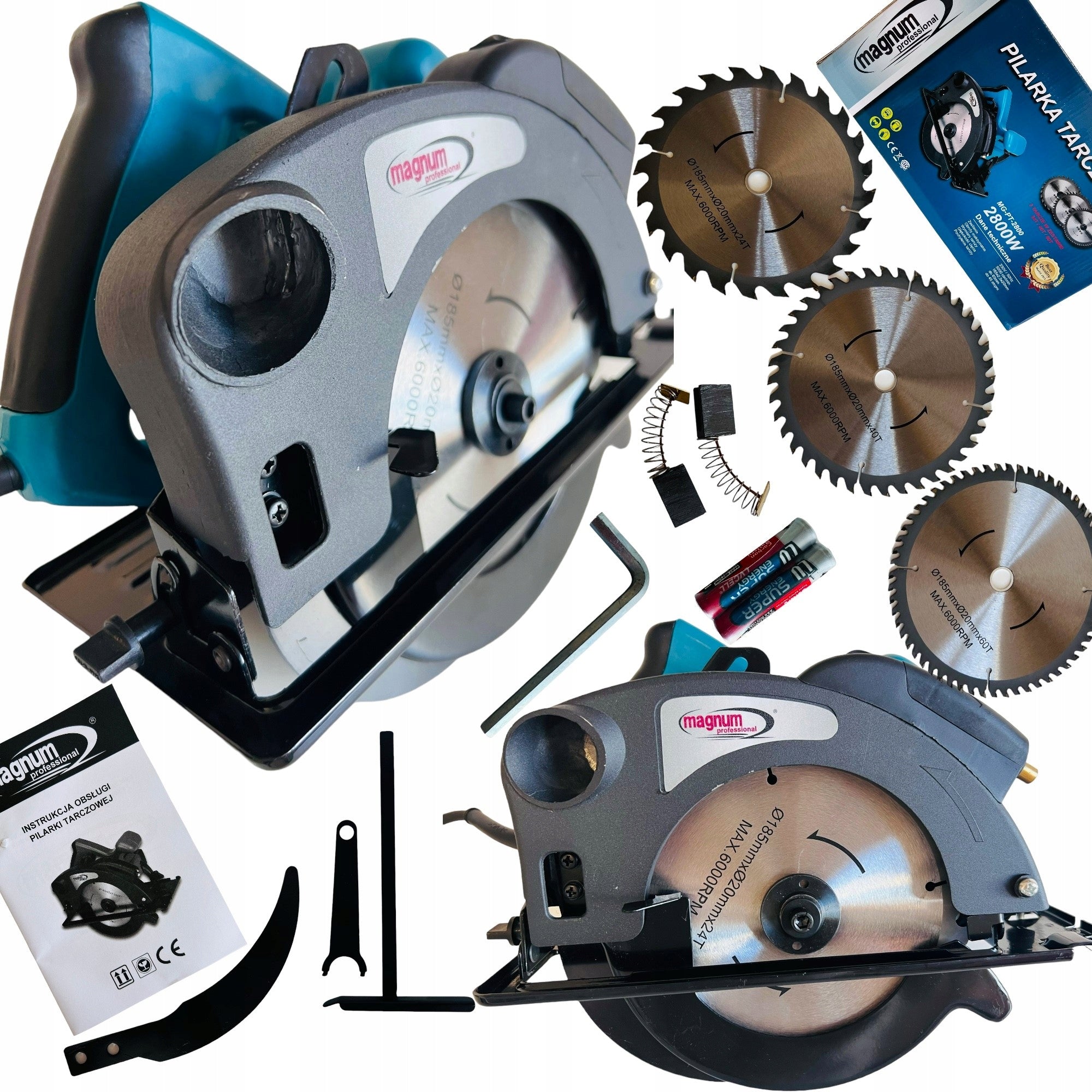 HAND CIRCULAR SAW WITH LASER SAW CUTTER + 3 DISCS STRONG 2800W Packaging status original