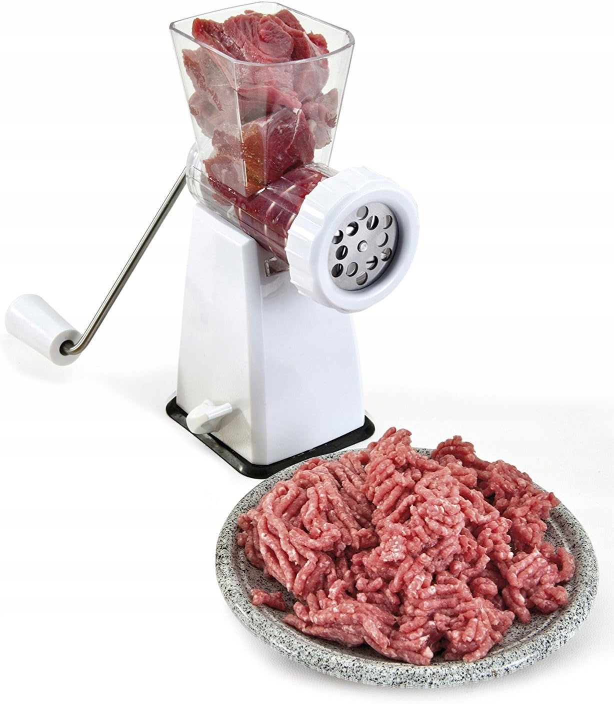 HAND GRINDER FOR MEAT AND NUTS WITH STAINLESS STEEL INSERT