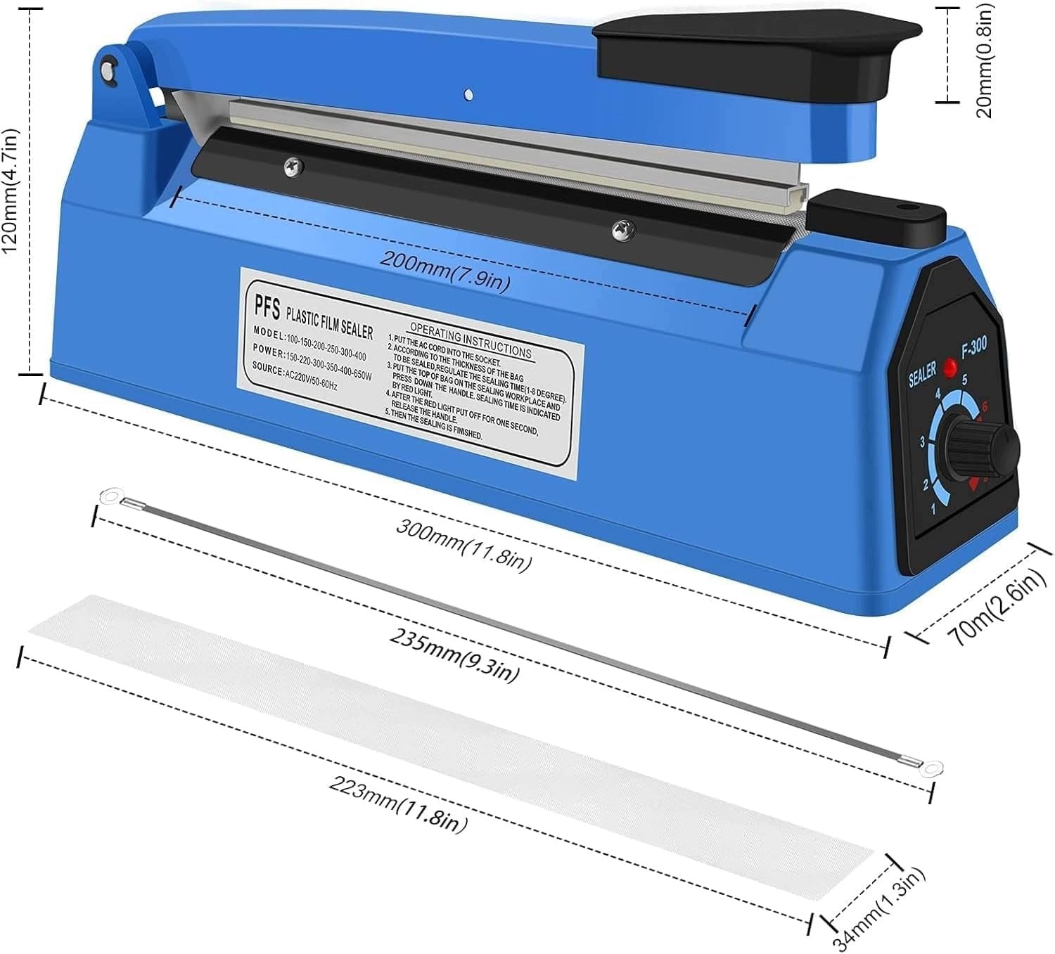 HAND HEAT SEALER FOR FOOD PE/PP 200MM Brand no brand