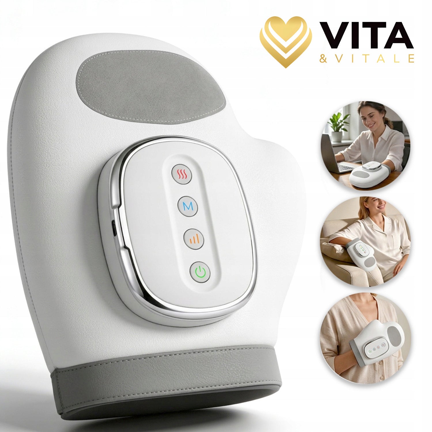 HAND MASSAGER PNEUMATIC GLOVE HEATS MASSAGE ACUPRESSURE 2000mAh Packaging status original