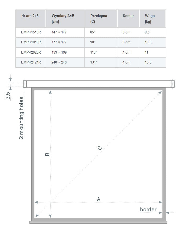 HAND SCREEN 2x3 PROFI 180 177 174 Cm 1:1 MW EAN (GTIN) 5907695589856