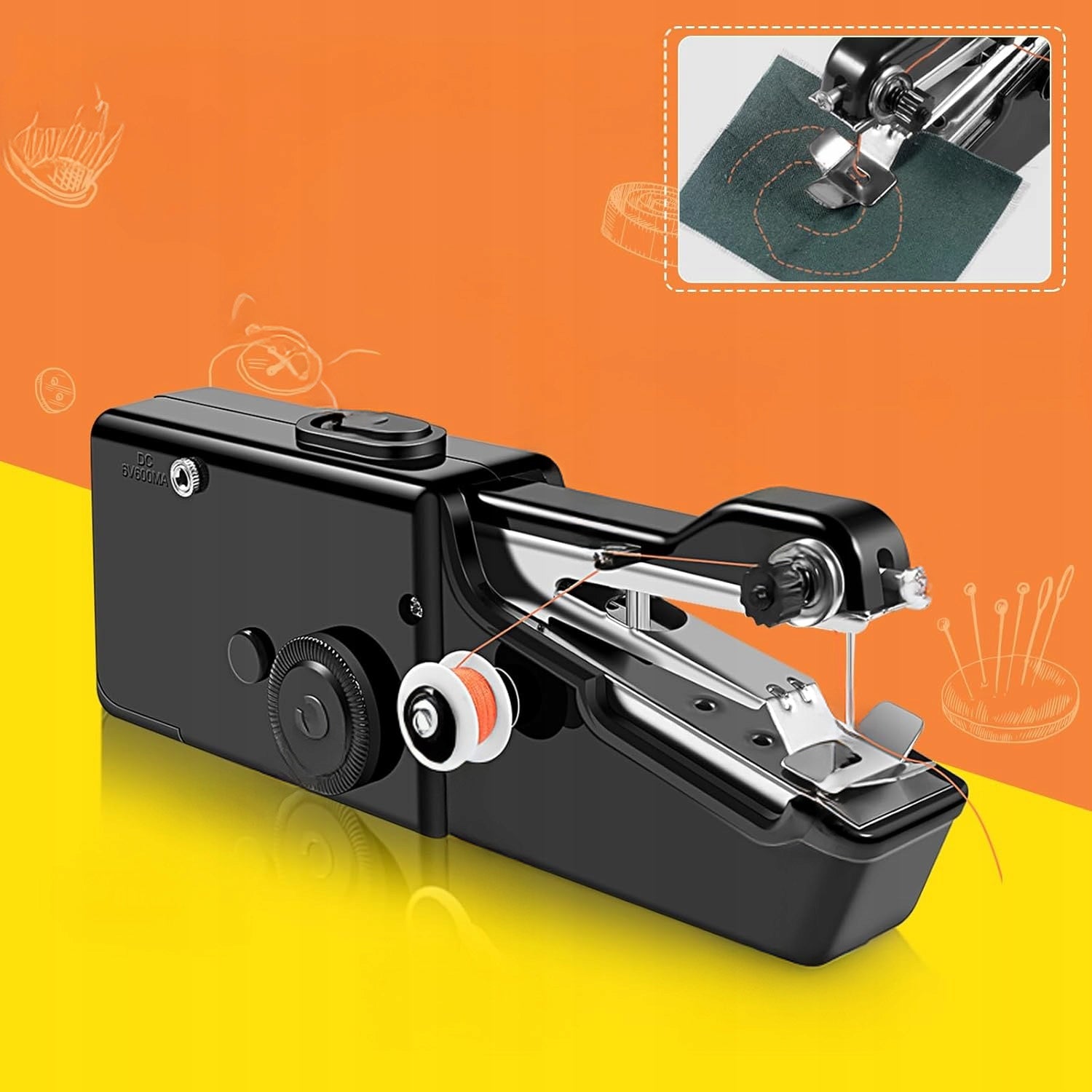 HAND SEWING MACHINE ELECTRIC MINI PORTABLE FOR HOME + ACCESSORIES Manufacturer code Wysokiej jakości maszyna do szycia