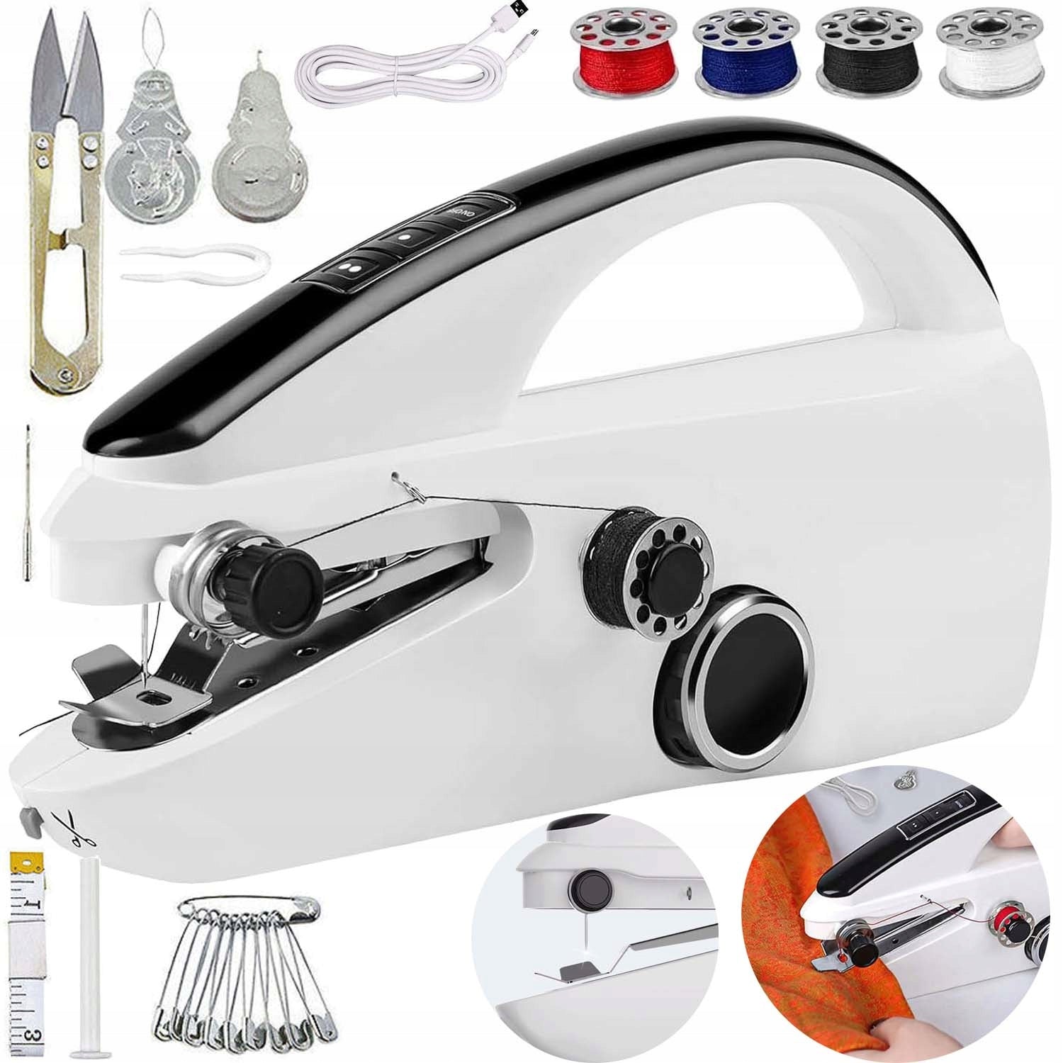 HAND SEWING MACHINE MINI PORTABLE ELECTRIC FOR HOME + AKCESORIA
