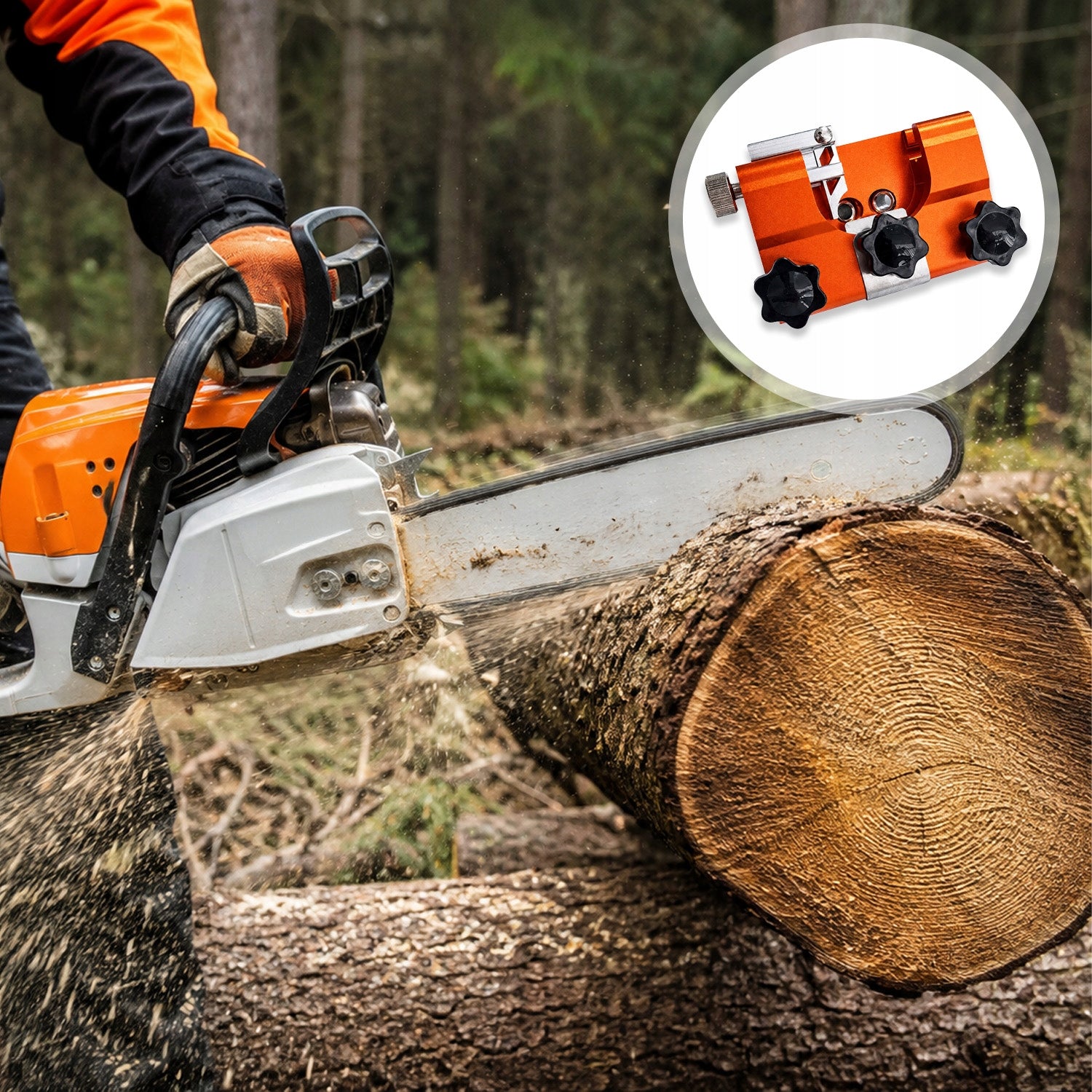 HAND SHARPENER FOR CHAINSAW COMBUSTION + 5 BLADE WHETSTONES Brand MEMFLOW