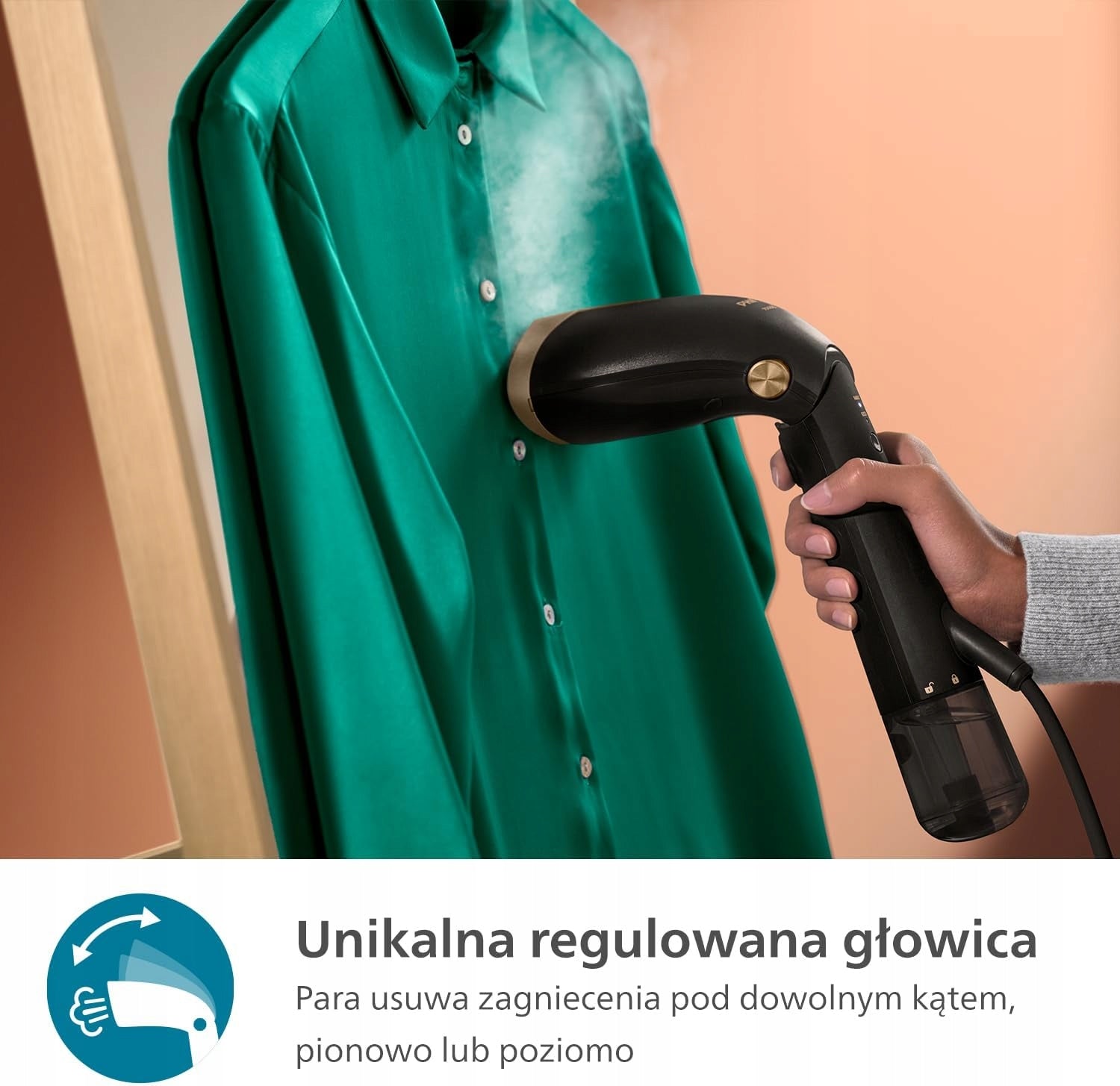 HAND STEAMER 1500W 28G/MIN METAL FOOT MAT STYLIEMAT Model Philips Parownica Ręczna z Serii 7000 -