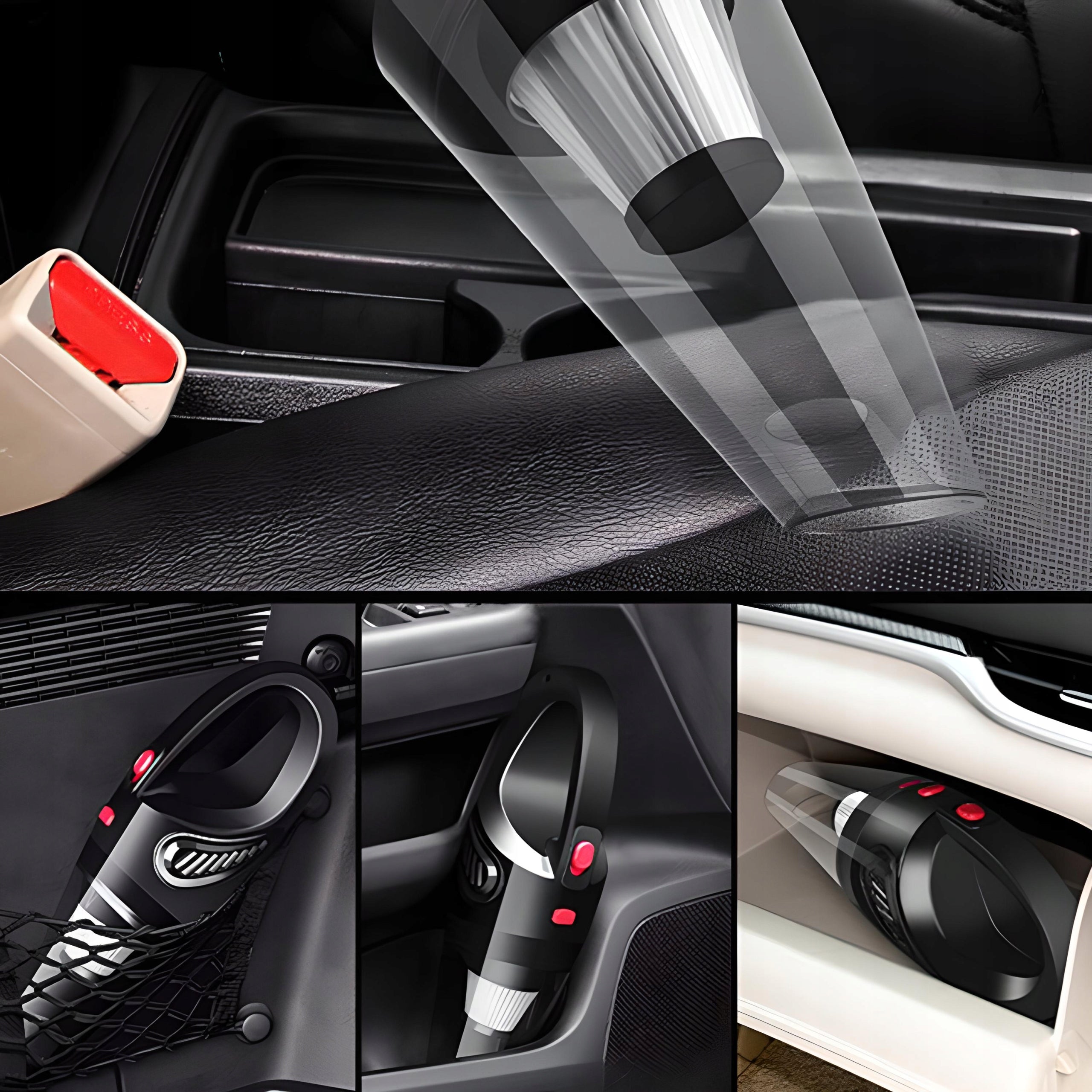 HANDHELD CAR VACUUM CLEANER CORDLESS 120W 12V POWERFUL + TIPS SET Model RĘCZNY ODKURZACZ SAMOCHODOWY 4200Pa 120W 12V MOCNY