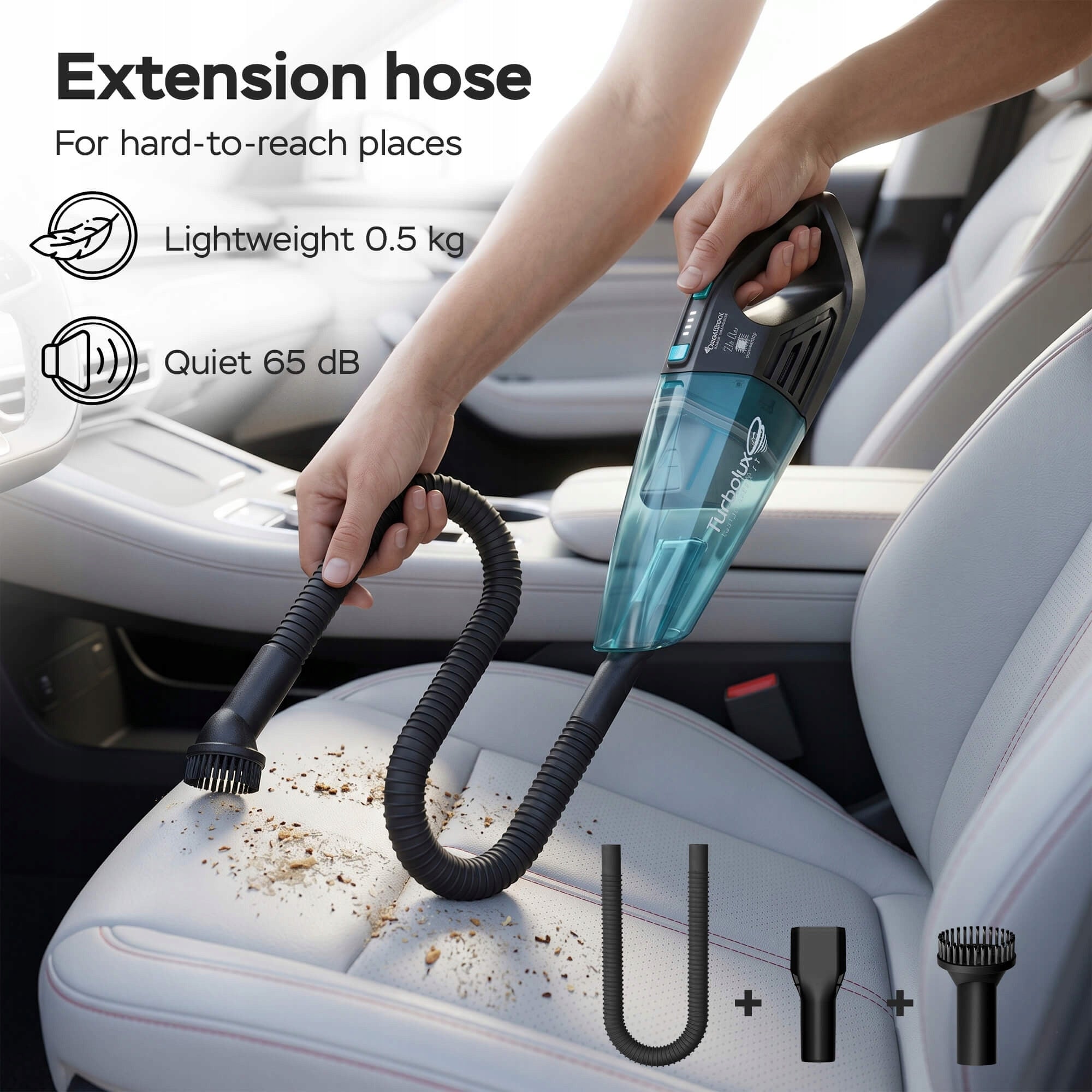 HANDHELD CORDLESS CAR VACUUM CLEANER FOR CAR 8KPA WET DRY 120W Dominant color black