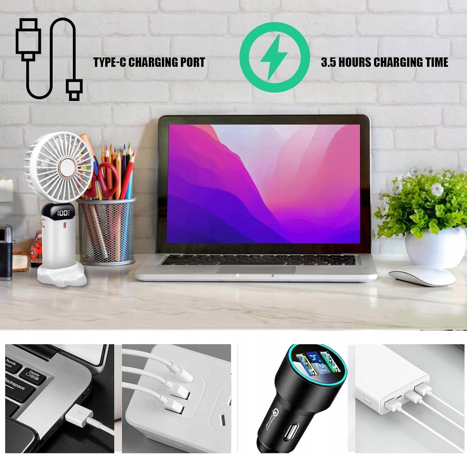 HANDHELD PORTABLE FAN 5000MAH 5 GEARS FOLDABLE RECHARGEABLE TYPE-C Manufacturer code 783996075206