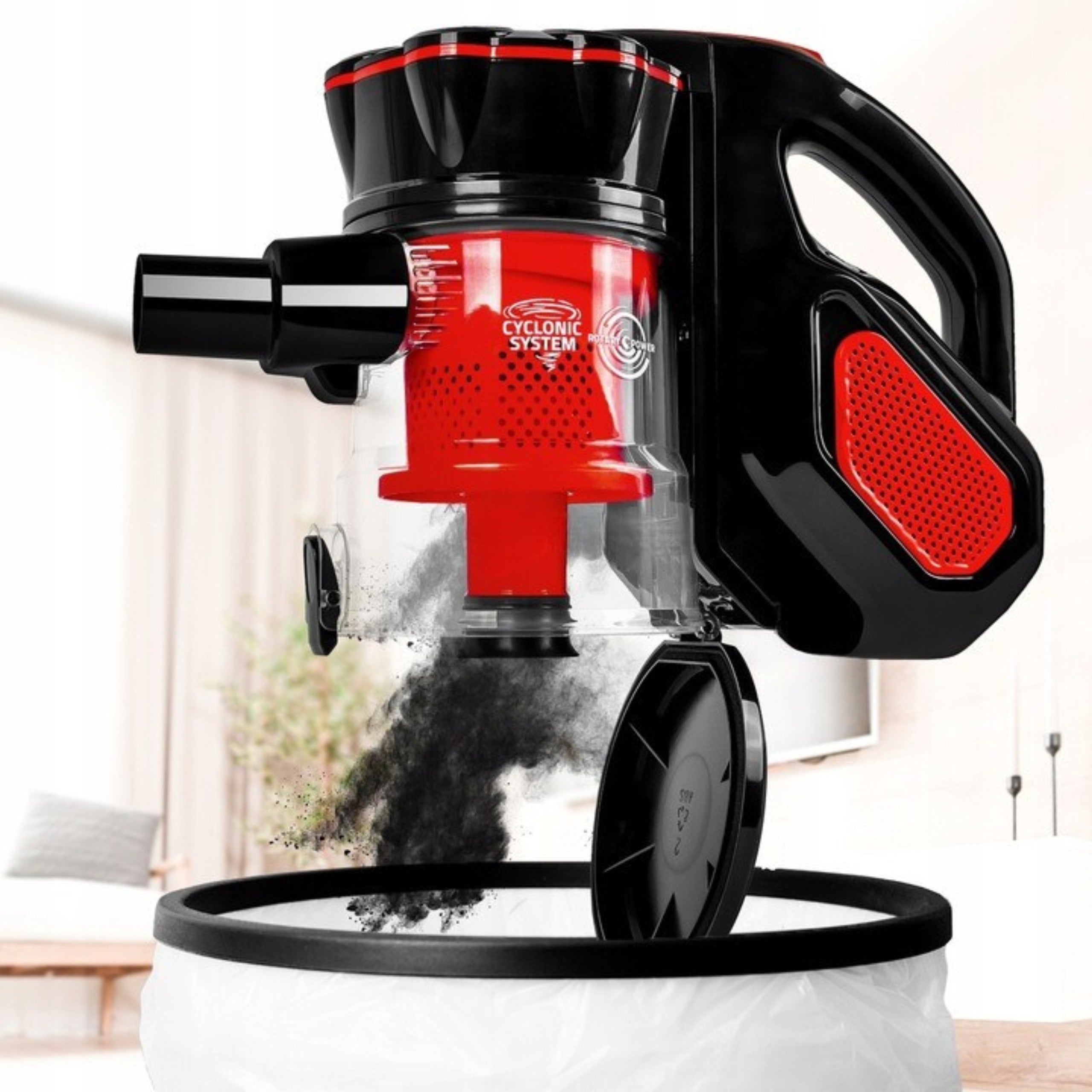 HANDHELD UPRIGHT CYCLONE BAGLESS VACUUM CLEANER 600W 5IN1 SMALL STRONG LIGHT Dominant color black