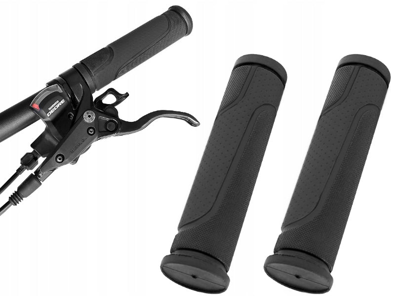 HANDLE GRIPS FOR BICYCLE HANDLEBARS RUBBER GRIPS 128 MM BLACK