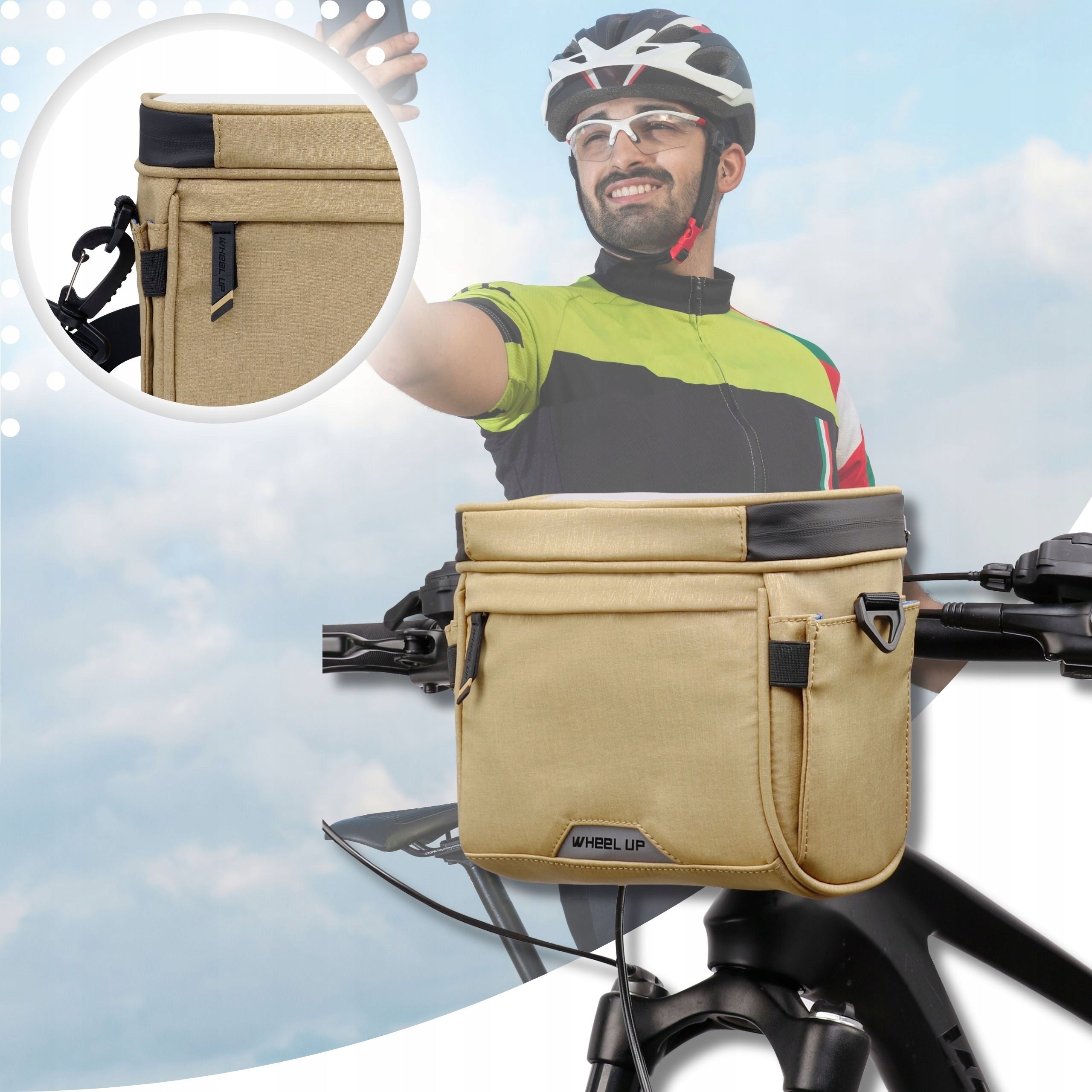 HANDLEBAR BAG BICYCLE POUCH FOR HANDLEBAR COVER PHONE CASE Capacity 4.2 l