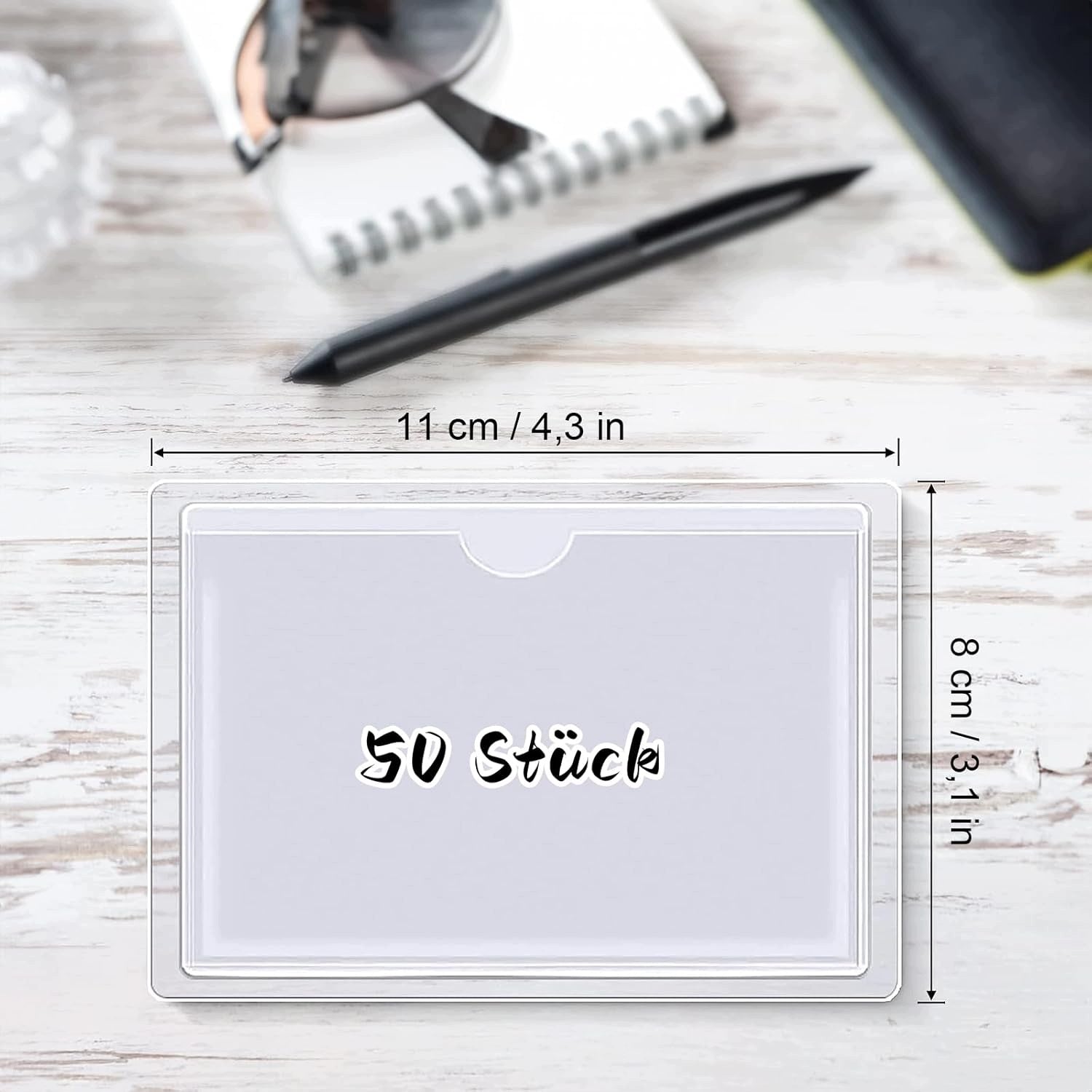 HANDLES 50 PIECES SELF-ADHESIVE FOR BUSINESS CARDS LABELS TRANSPARENT OFFICE Brand no brand