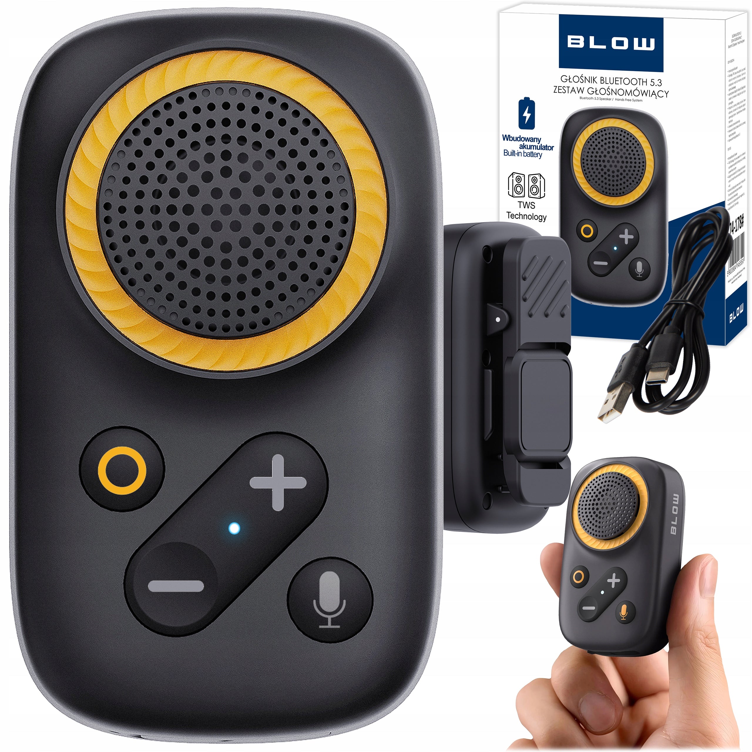 HANDS-FREE PORTABLE SPEAKER Polish LANGUAGE BT BLUETOOTH 5.4 TWS