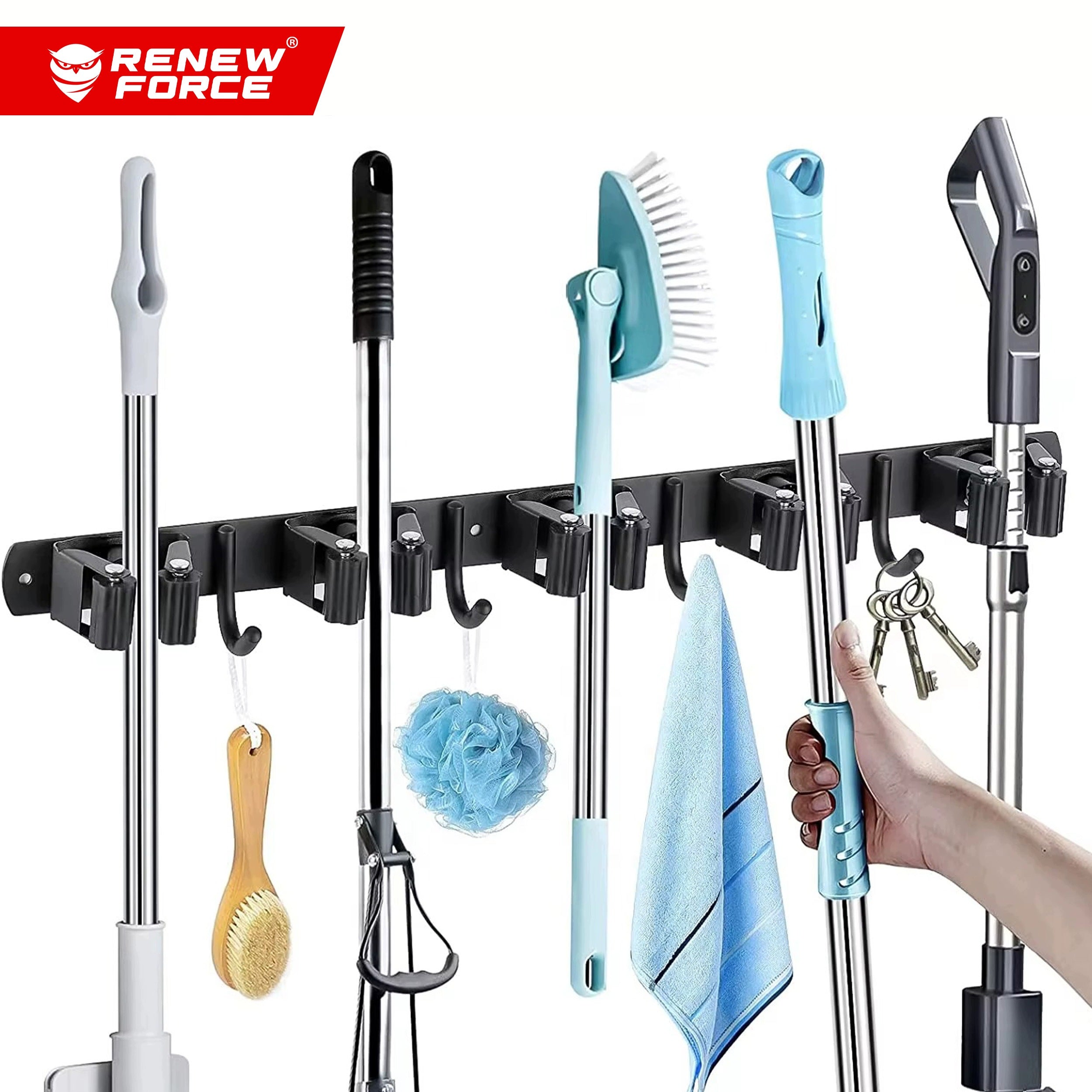 HANGER GARDEN TOOL HOLDER BROOM MOP RAKE WALL BRUSHES Packaging status original