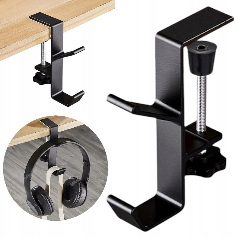 HANGER HEADPHONE HOLDER BAG BACKPACK METAL BLACK FOR TABLETOP DESK