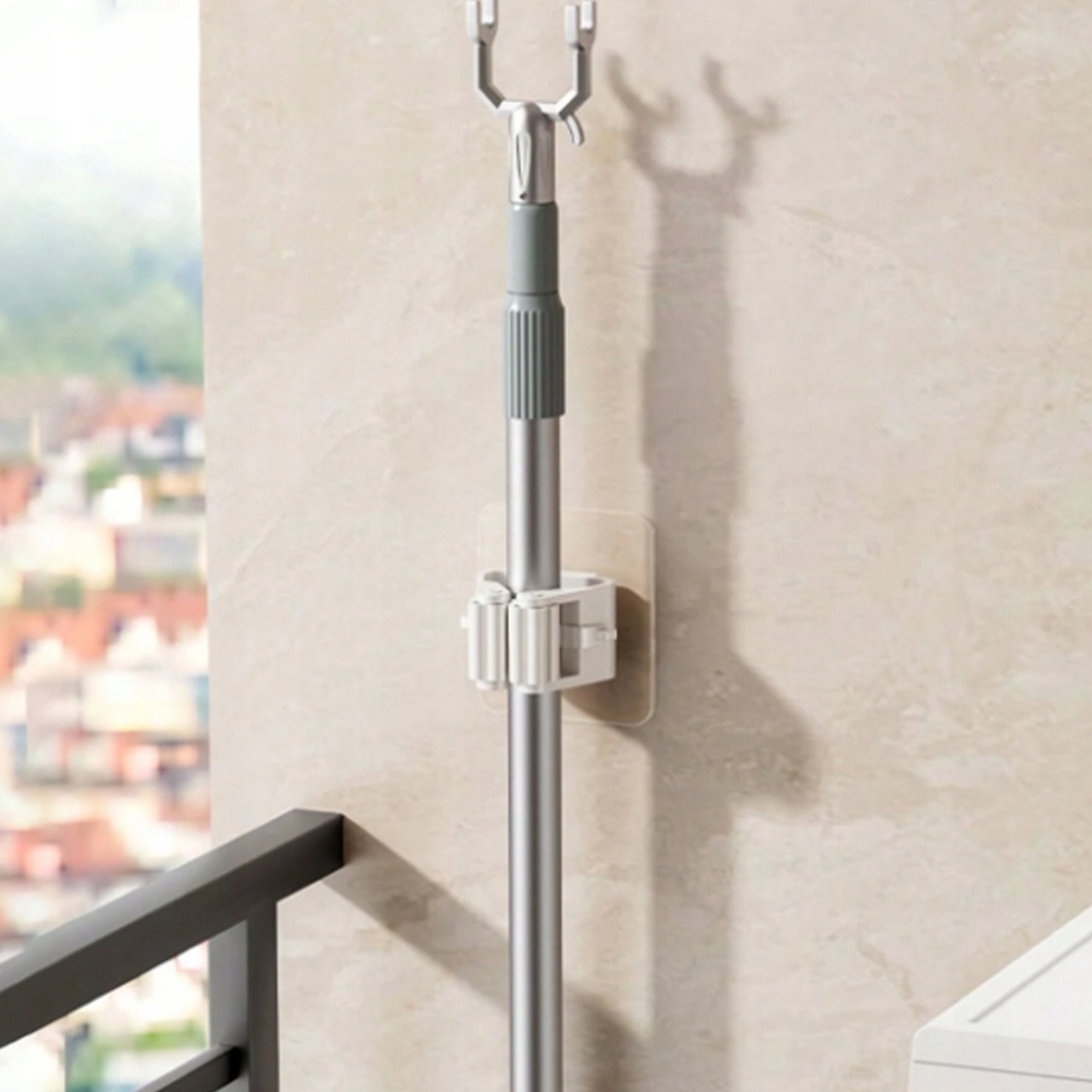 HANGER MOP HOLDER BROOM RAKE TOOLS SELF-ADHESIVE ORGANIZER Product height 5 cm