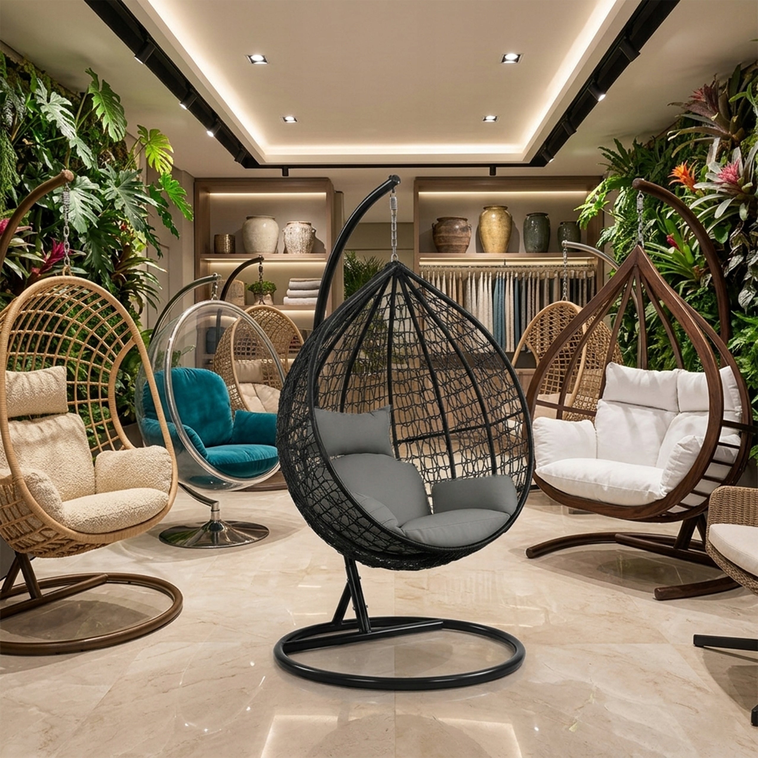 HANGING CHAIR ROCKING GARDEN SWING BASKET EGG COCOON PREMIUM + PILLOWS Manufacturer LAZYhome