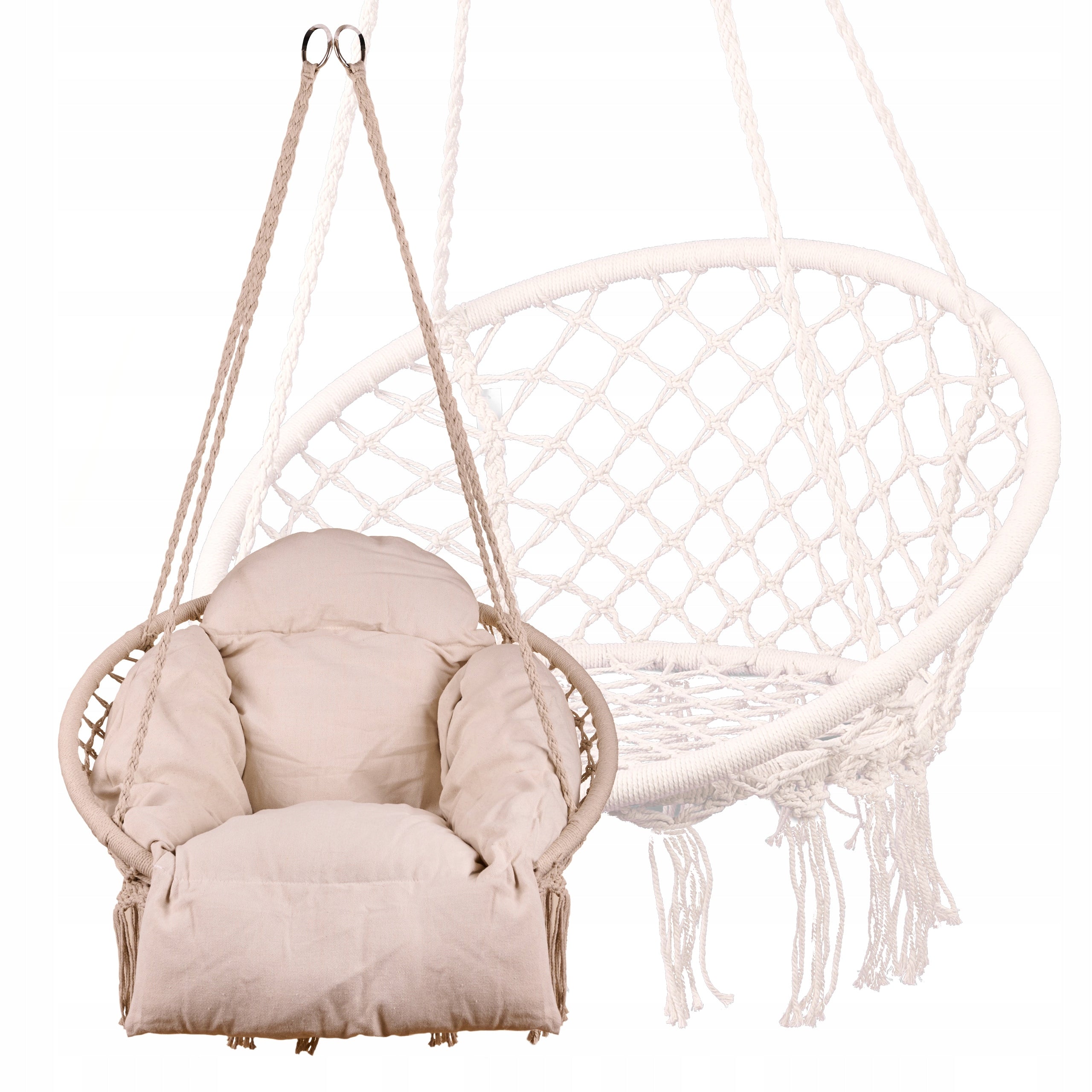 HANGING CHAIR WITH PILLOW STORK NEST GARDEN SWING XXL ECRU 150KG Manufacturer DK