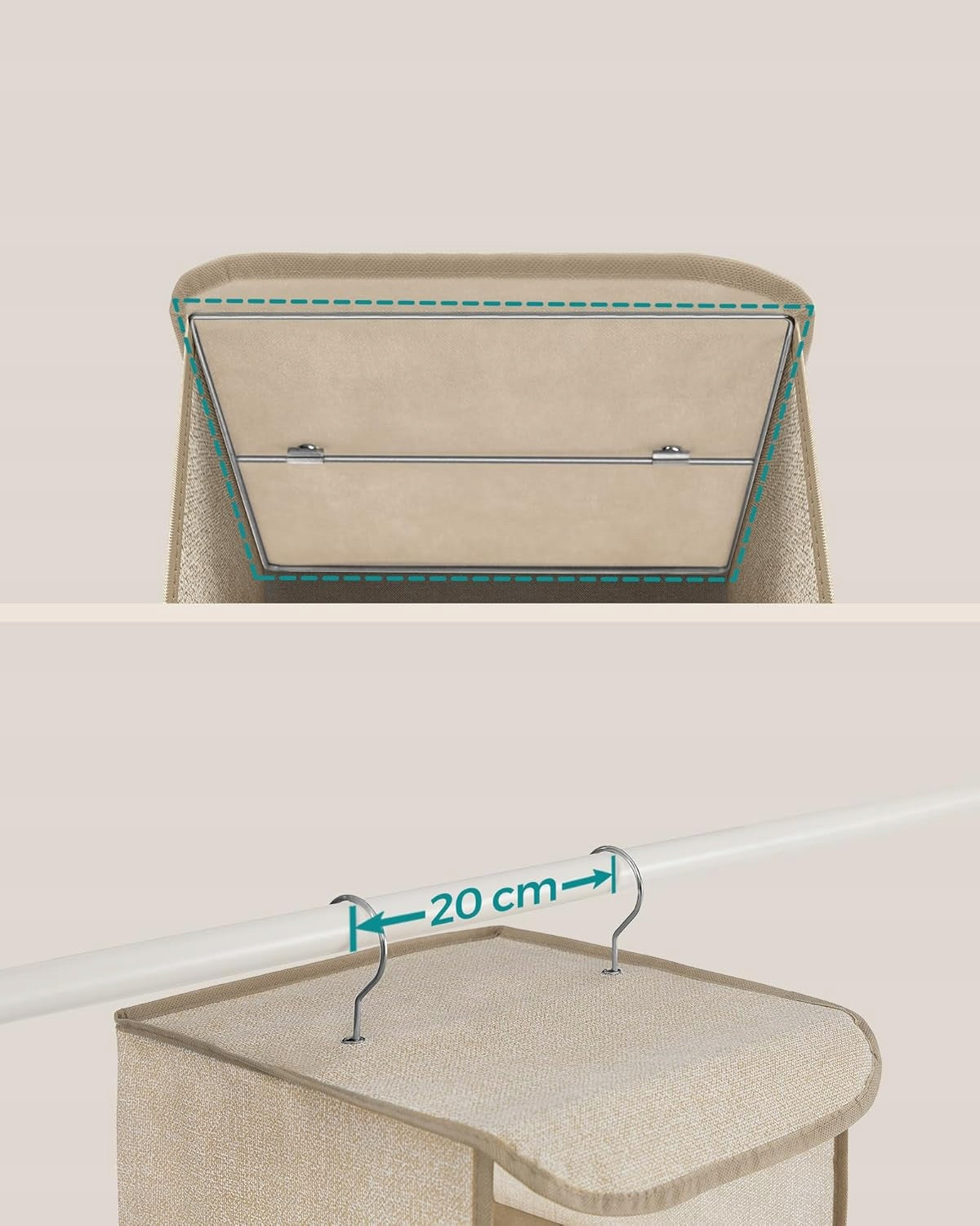 HANGING ORGANIZER FOLDING FOR CLOSET BOOKCASE CLOTHES MATERIAL BASKET 5 SHELVES Manufacturer code ORGANIZER WISZĄCY SKŁADANY 5 PÓŁEK