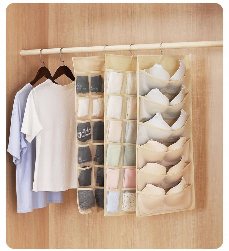 HANGING ORGANIZER for Underwear Wardrobe Socks Container 18 Compartments Kind wardrobe organizer