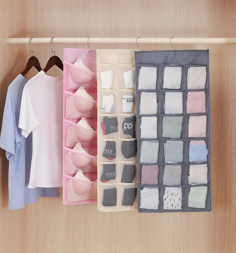 HANGING ORGANIZER for Underwear Wardrobe Socks Container 18 Compartments Manufacturer code Organizer Biustonosze Bieliznę Wiszący