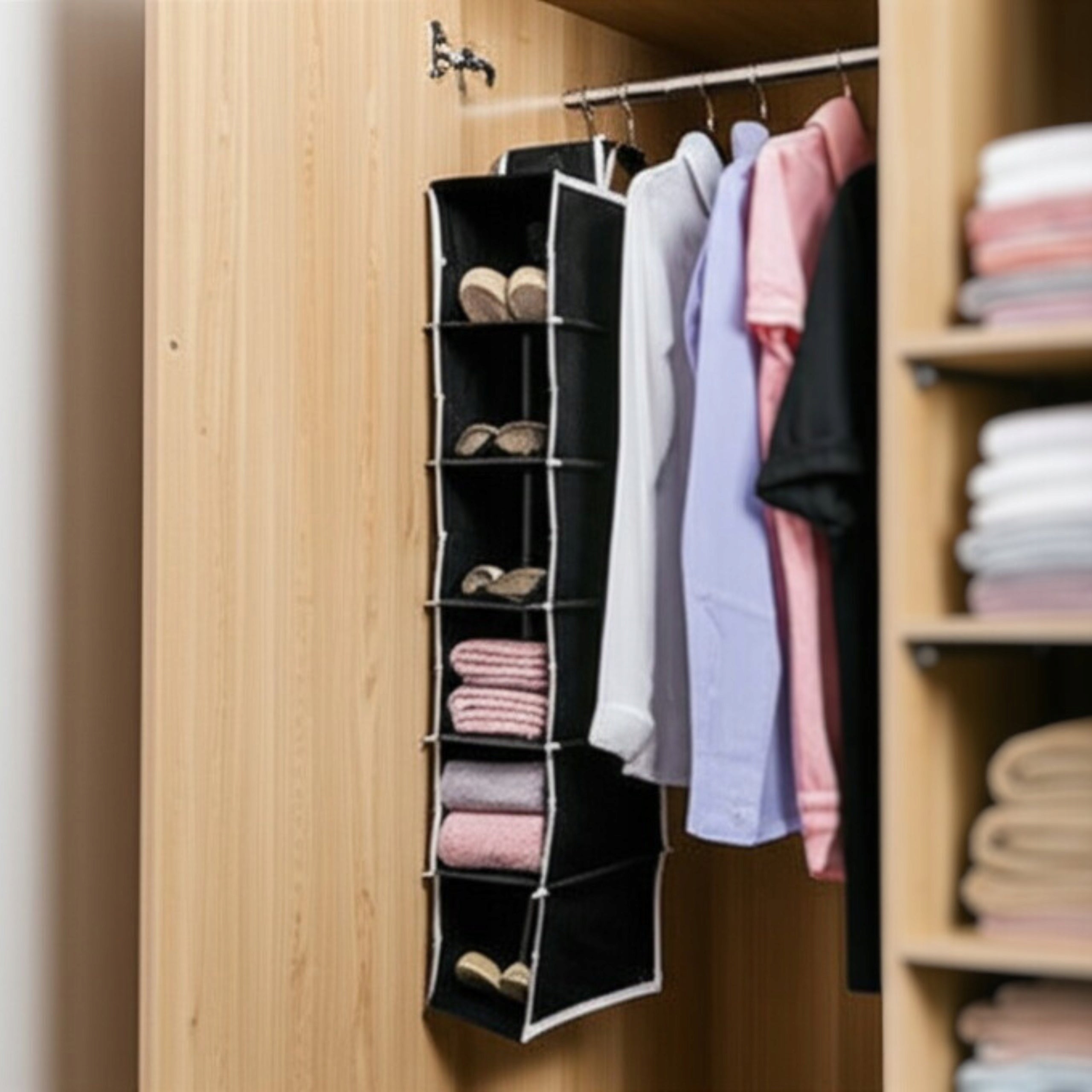 HANGING ORGANIZER for wardrobe textile shelf for wardrobe shoes 84x30x15 cm Product width 15 cm