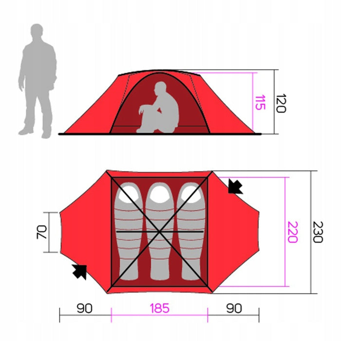 HANNAH Tent Hannah Covert 3 WS Alu 4000mm SALE! Number of people 3