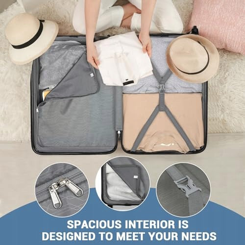 HARD ABS CARRY-ON LUGGAGE 20 INCH 4 SWIVEL WHEELS TRAVEL BAG Manufacturer code Producent niezależny