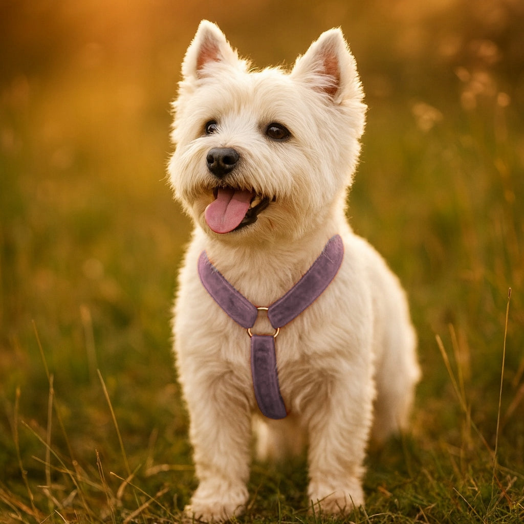 HARNESS GUARD VELOUR FOR DOG ADJUSTABLE PRESSURE-FREE COMFORTABLE VELOUR ros. M Type adjustable