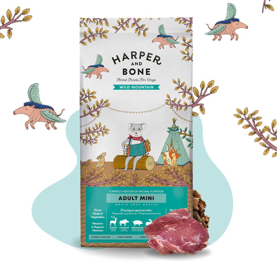 HARPER and BONE MINI for Dog Small Breeds Pork SALMON Boar VEGETABLES 2kg